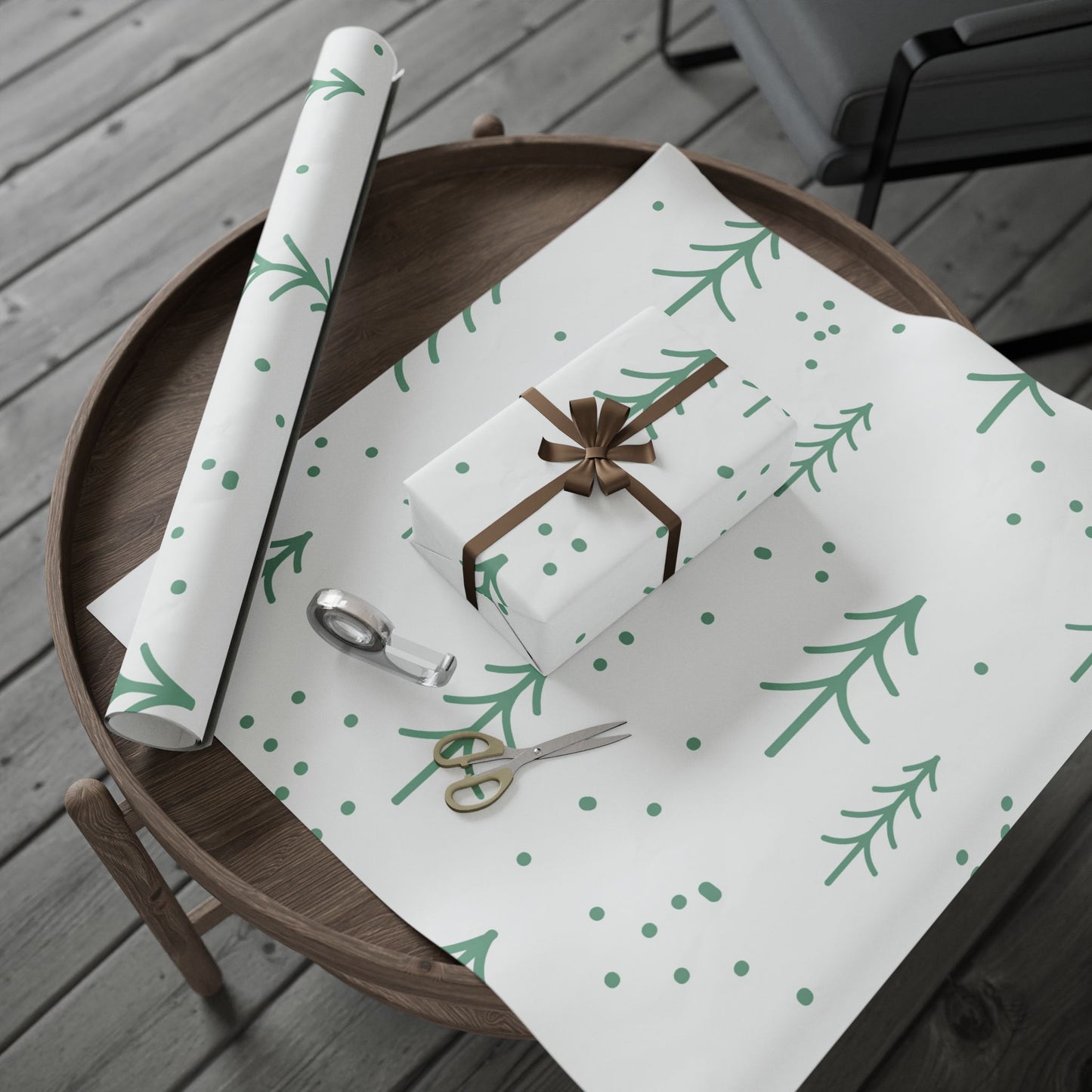 Christmas Tree Wrapping Paper Festive Holiday Gift Wrap