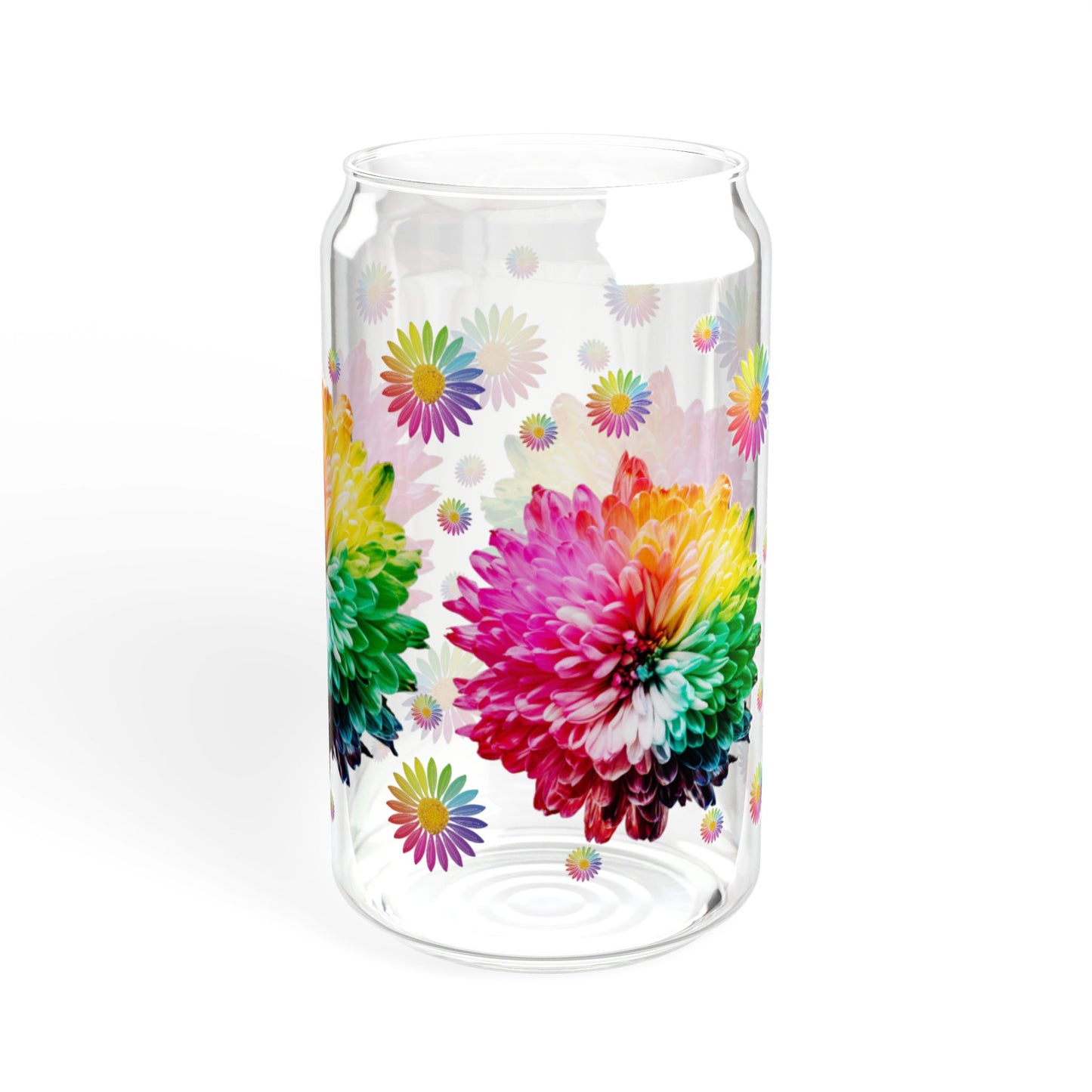 Misty Bloom 16oz Colorful Floral Sipper Glass Durable | Eco-Friendly | BPA-Free | Made for Everyday Elegance