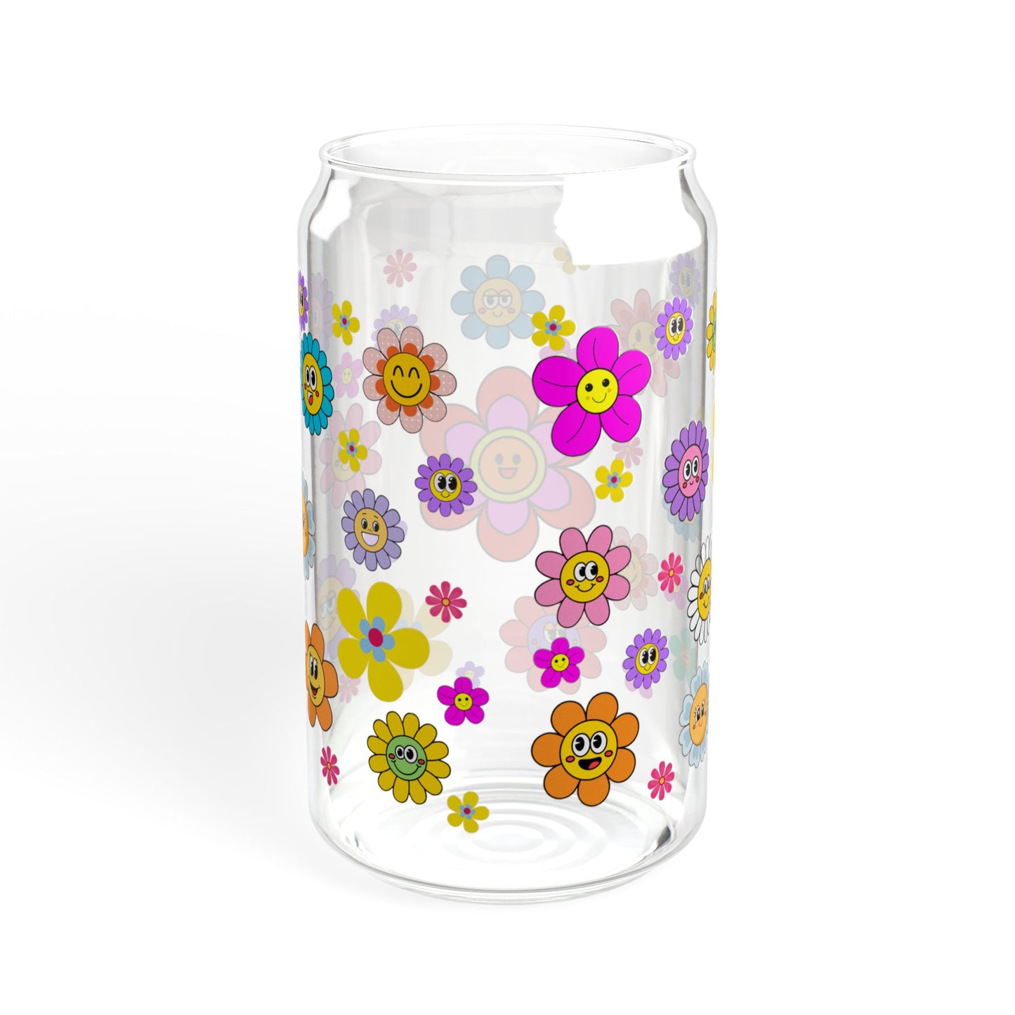 From Bud to Bloom 16oz Floral Sipper Glass Colorful | Eco-Friendly | Gift-Ready | Perfect for Spring and Summer