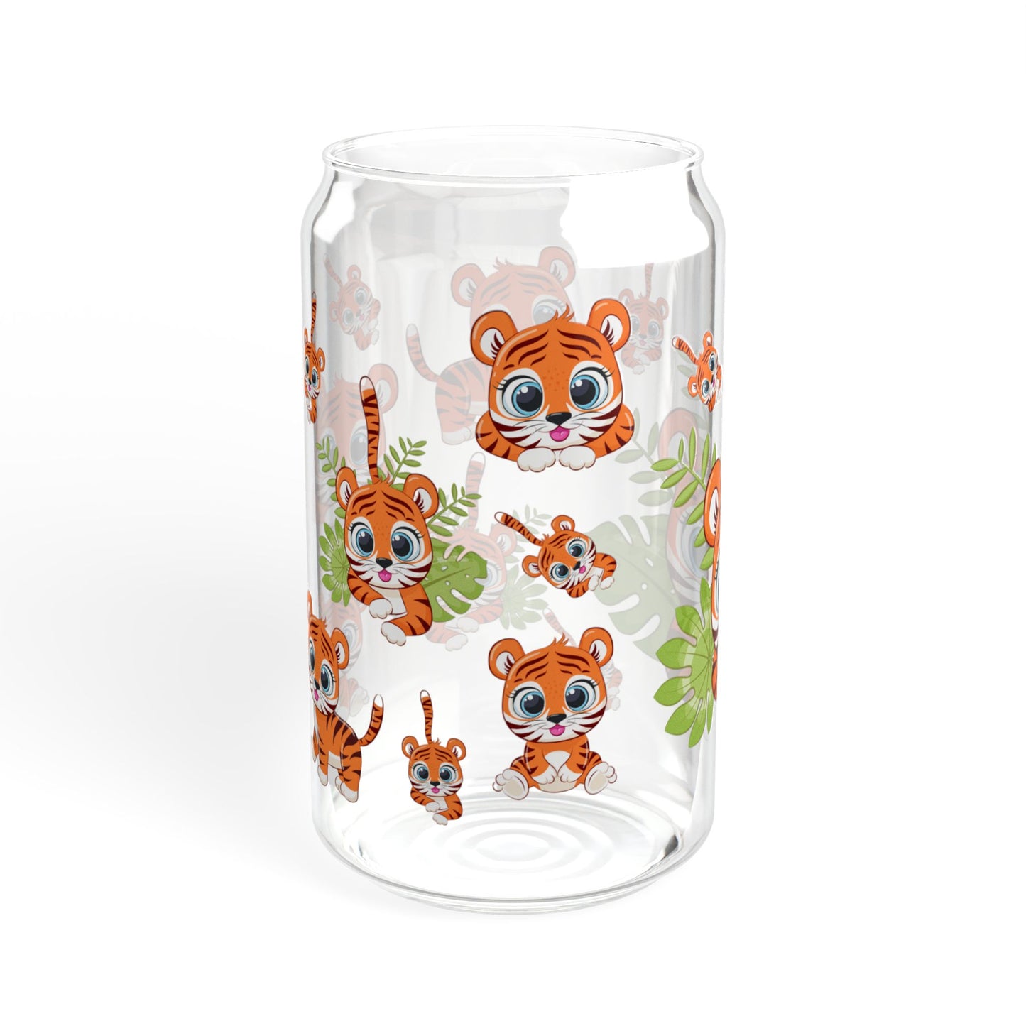 Tiger Tumbler Cute 16oz Sipper Glass Playful | Eco-Friendly | Kid-Friendly | Perfect for Animal Lovers
