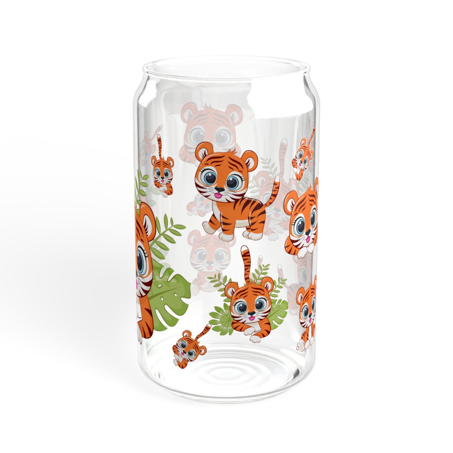 Tiger Tumbler Cute 16oz Sipper Glass Playful | Eco-Friendly | Kid-Friendly | Perfect for Animal Lovers