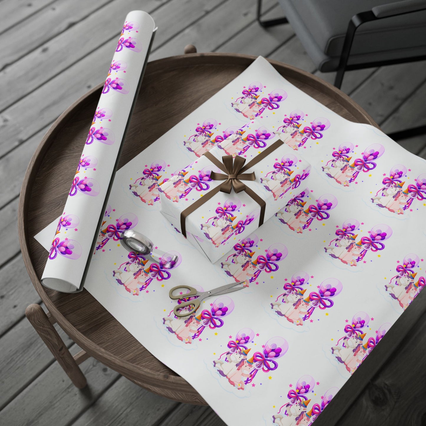 Purple Horses Wrapping Paper Elegant Gift Wrap for Celebrations