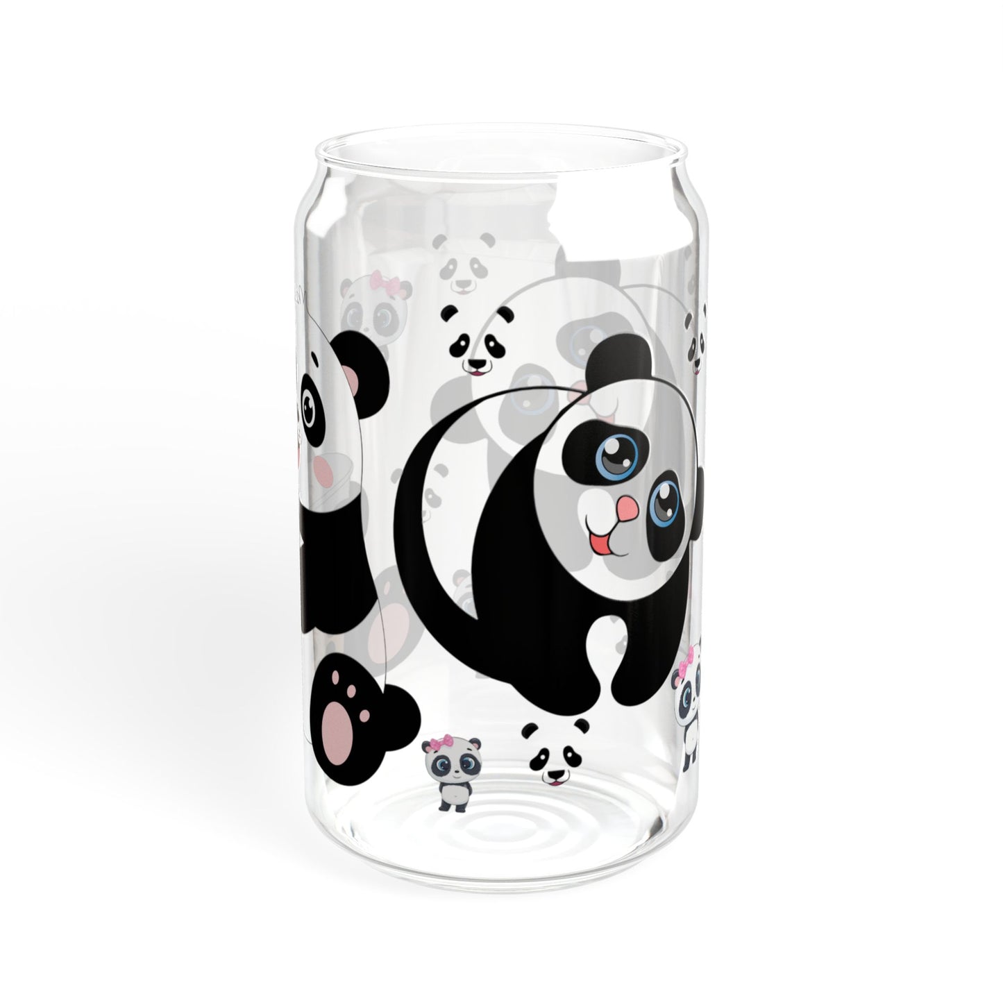 Panda Sips Adorable Panda Sipper Glass 16oz Cute | Reusable | Kid-Friendly | Perfect for Panda Lovers