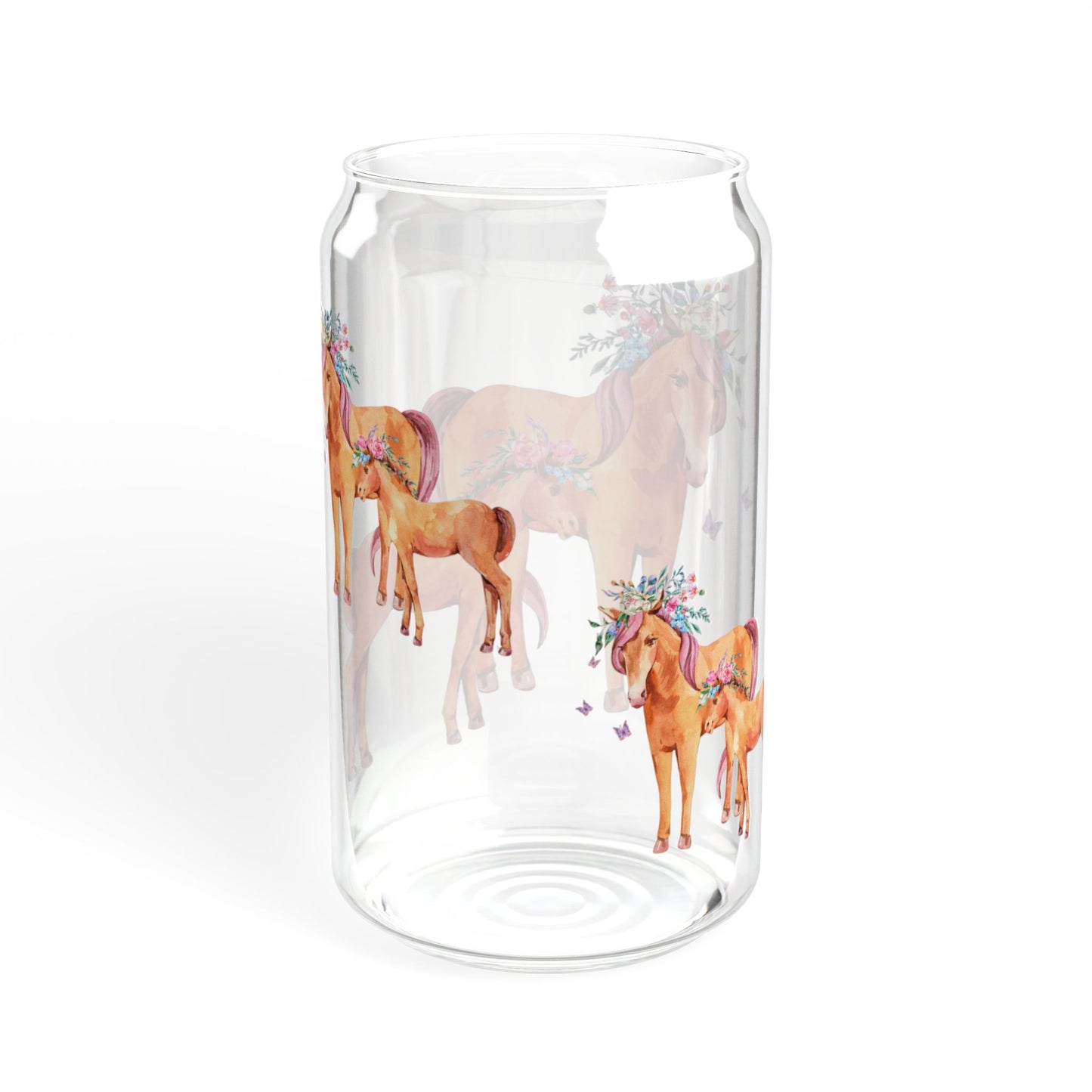 Happy Hooves Horse-Themed Sipper Glass 16oz Fun | Reusable | Family-Friendly | Perfect for Animal Lovers