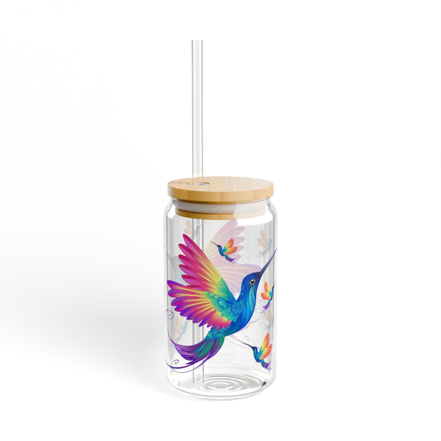 Bluebird Breeze 16oz Colorful Bird Sipper Glass Charming | Eco-Friendly | Durable | Made for Everyday Delight