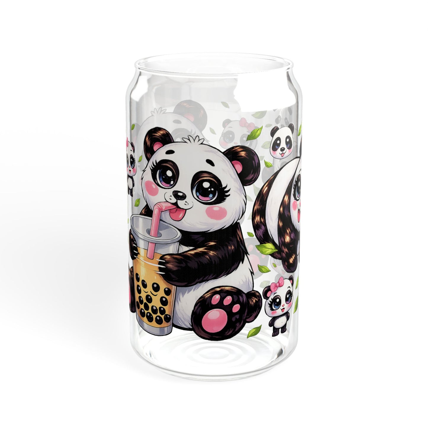 Panda Sips Adorable Panda Sipper Glass 16oz Cute | Reusable | Kid-Friendly | Perfect for Panda Lovers