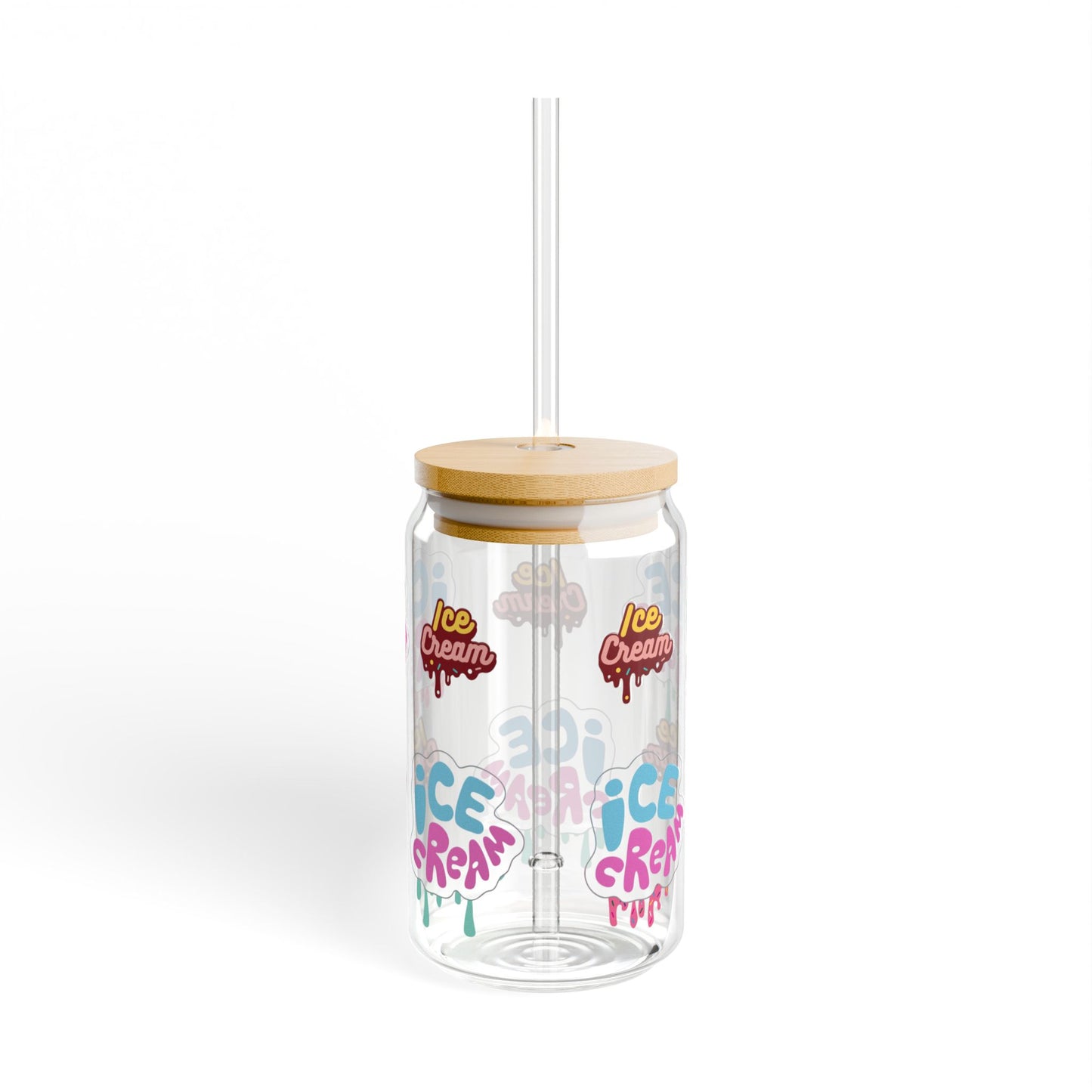 Ice Cream Bliss 16oz Sipper Glass Fun | Durable | Eco-Friendly | Perfect for Sweet Moments