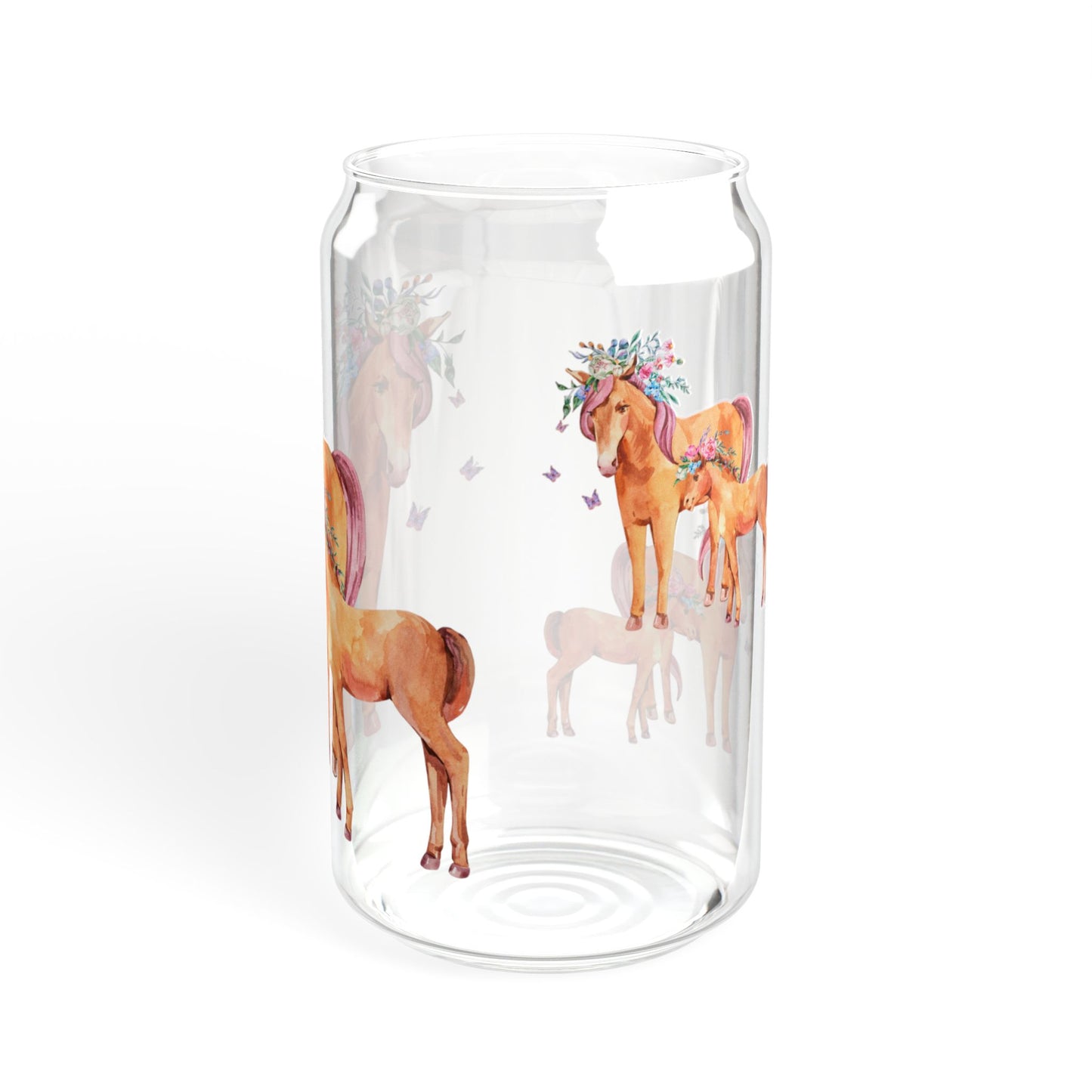 Happy Hooves Horse-Themed Sipper Glass 16oz Fun | Reusable | Family-Friendly | Perfect for Animal Lovers