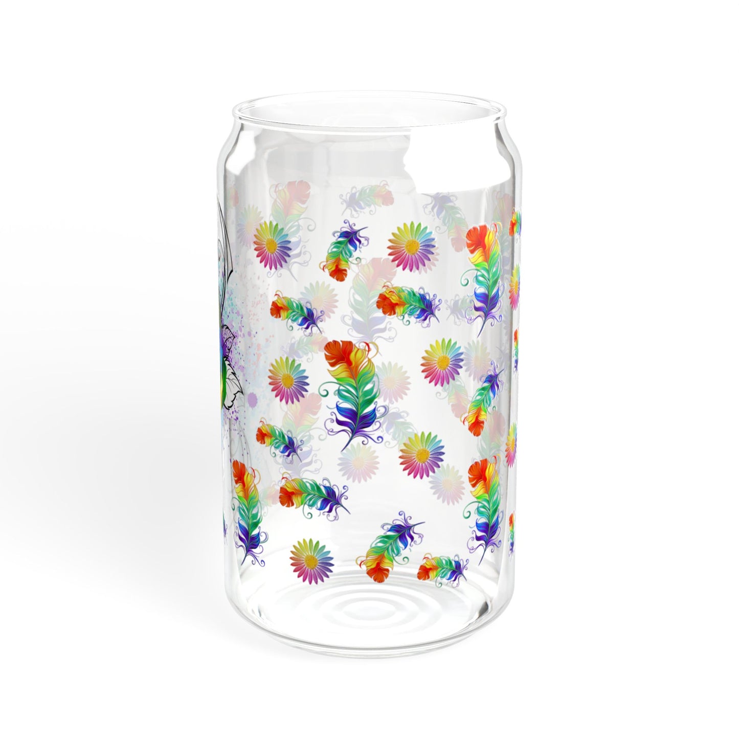 Bloom Sip 16oz Floral Sipper Glass with Bamboo Lid colorful | Eco-Friendly | Reusable | Perfect for Tea & Summer Moments