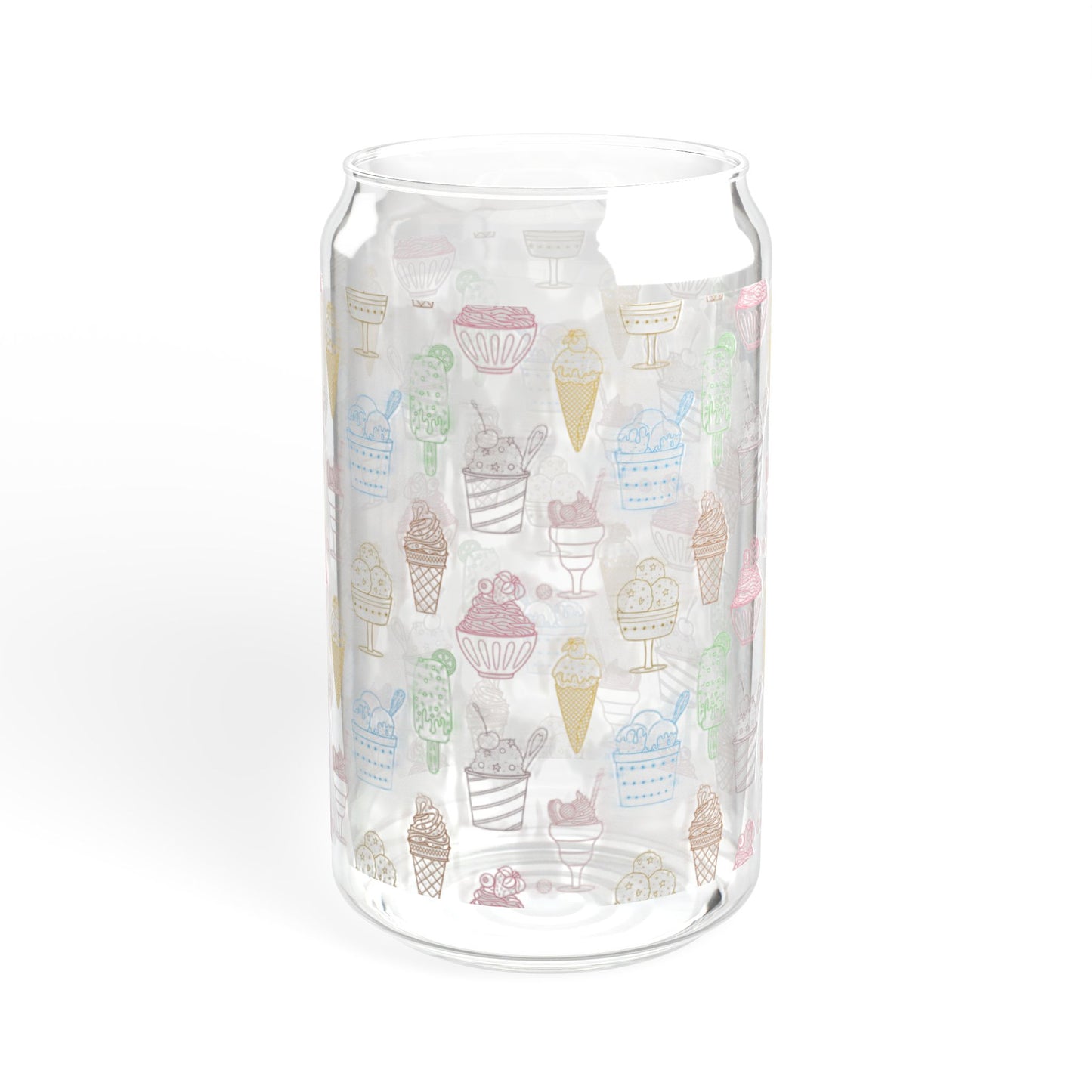 Sweet Chill 16oz Colorful Ice Cream Sipper Glass Playful | Reusable | Eco-Friendly | Perfect for Summer Fun