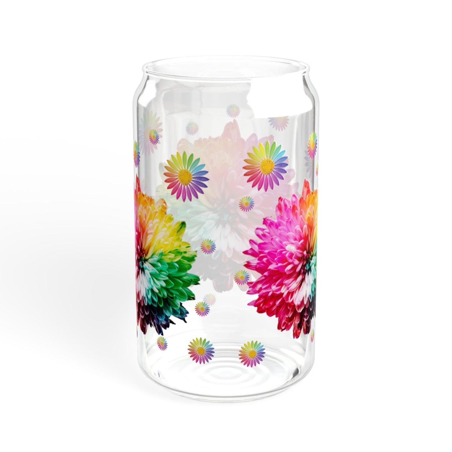 Misty Bloom 16oz Colorful Floral Sipper Glass Durable | Eco-Friendly | BPA-Free | Made for Everyday Elegance