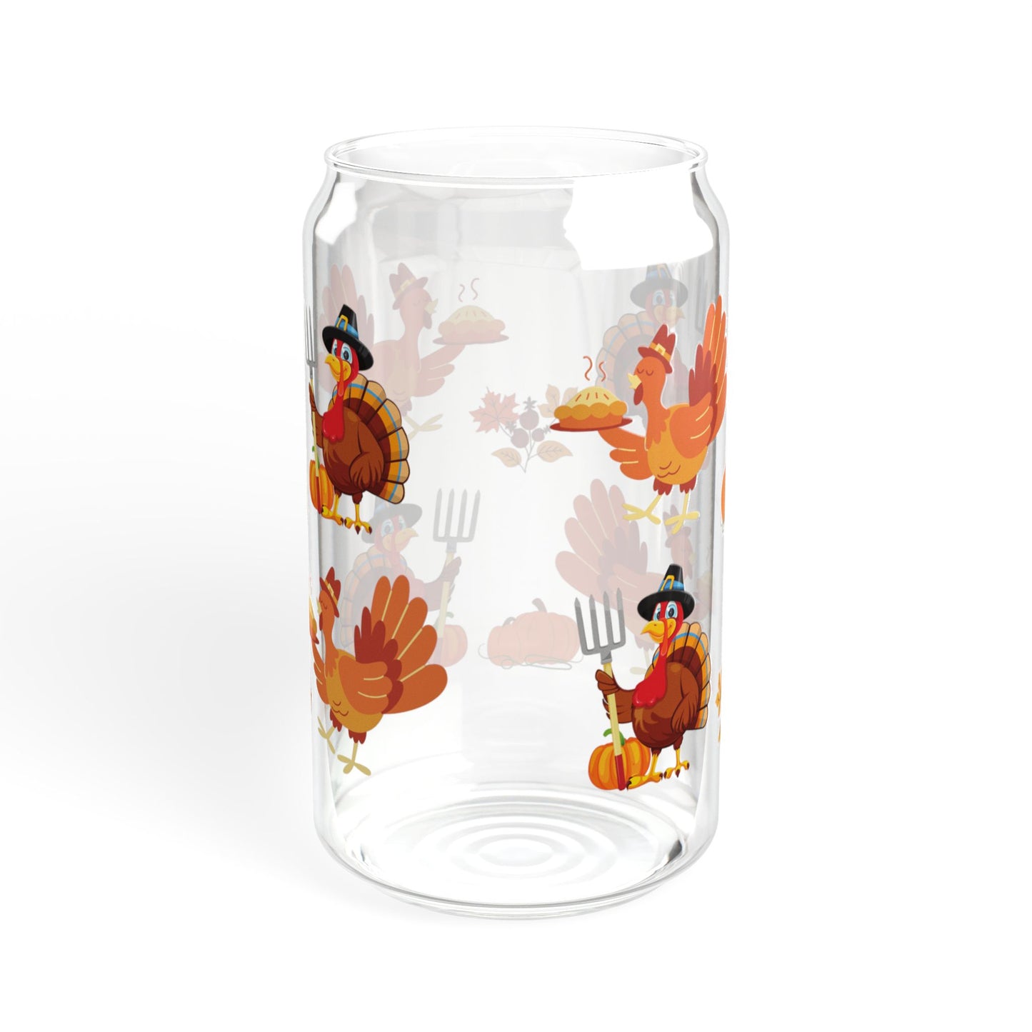 Turkey Tumbler Thanksgiving Sipper Glass 16oz Festive | Reusable | Eco-Friendly | Fall Decor Favorite