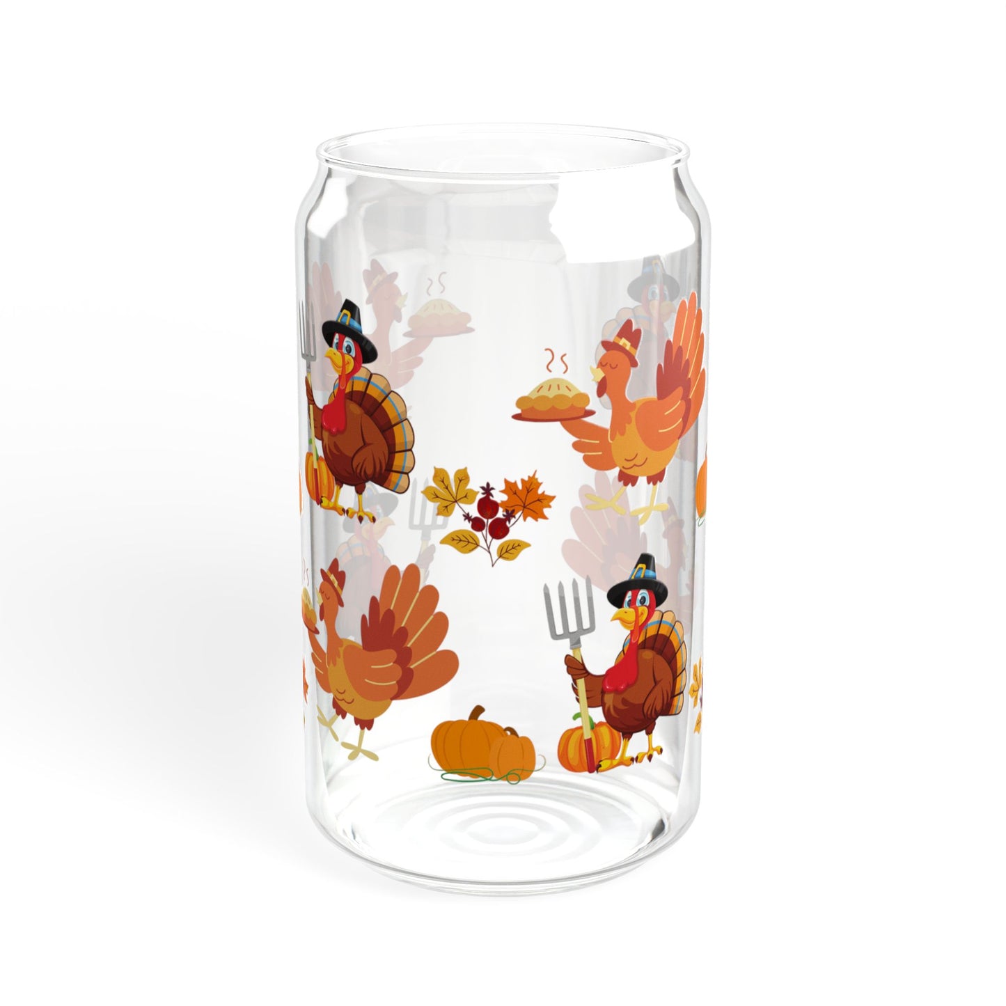 Turkey Tumbler Thanksgiving Sipper Glass 16oz Festive | Reusable | Eco-Friendly | Fall Decor Favorite