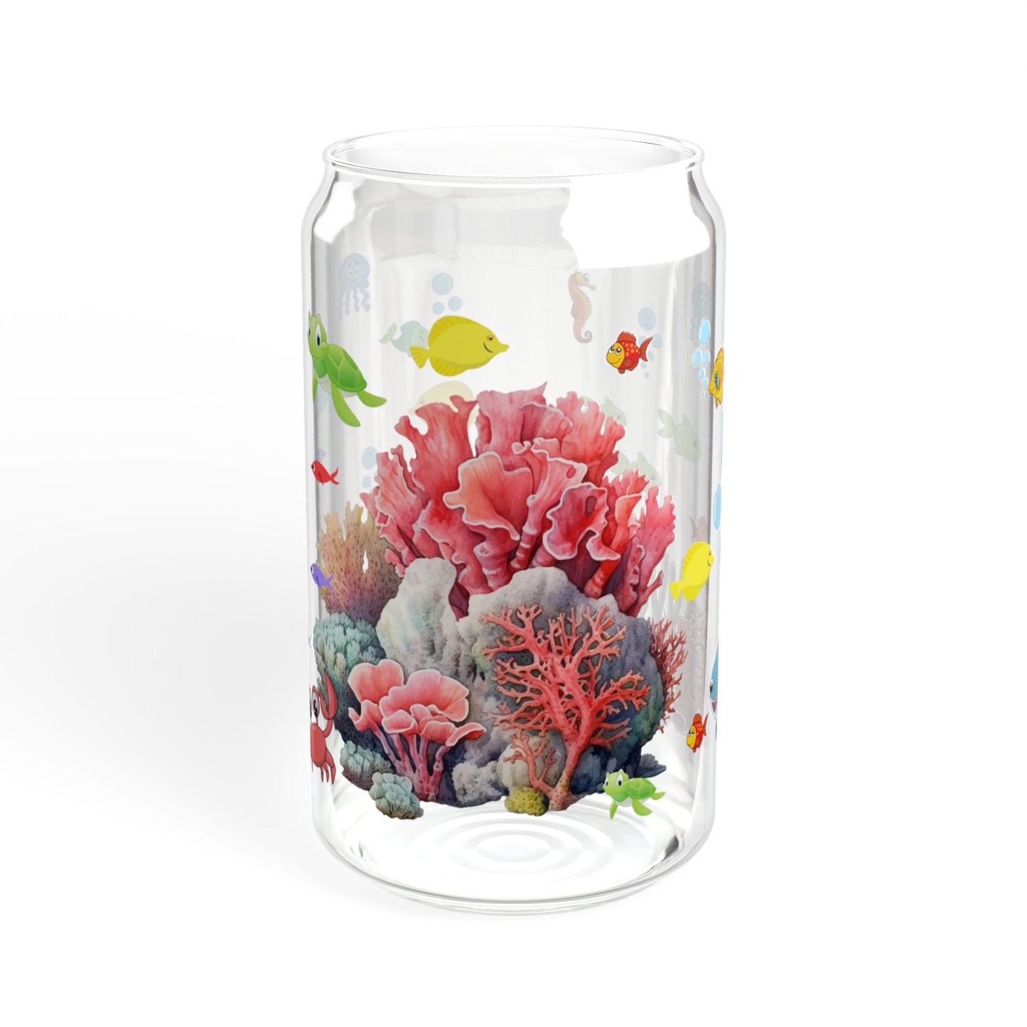 Ocean Sips 16oz Sipper Glass with Colorful Fish Design Refreshing | Durable | Eco-Friendly | Inspired by the Sea