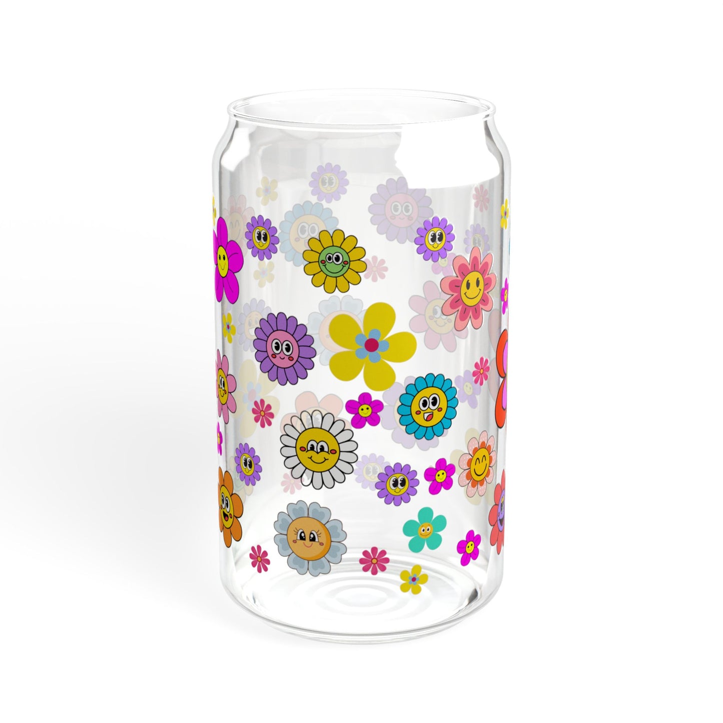 From Bud to Bloom 16oz Floral Sipper Glass Colorful | Eco-Friendly | Gift-Ready | Perfect for Spring and Summer