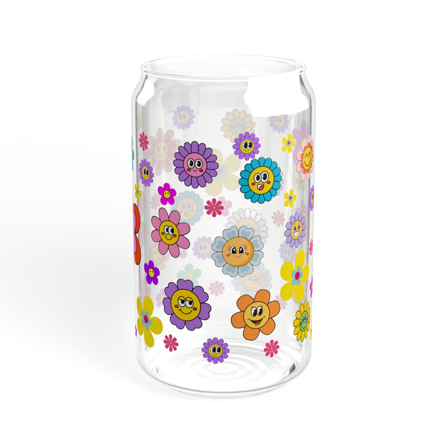 From Bud to Bloom 16oz Floral Sipper Glass Colorful | Eco-Friendly | Gift-Ready | Perfect for Spring and Summer