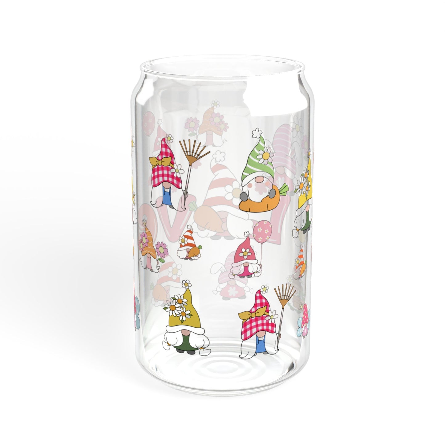 Love & Laughter 16oz Cartoon Sipper Glass Playful | Colorful | Reusable | Perfect for Kids and Gifting