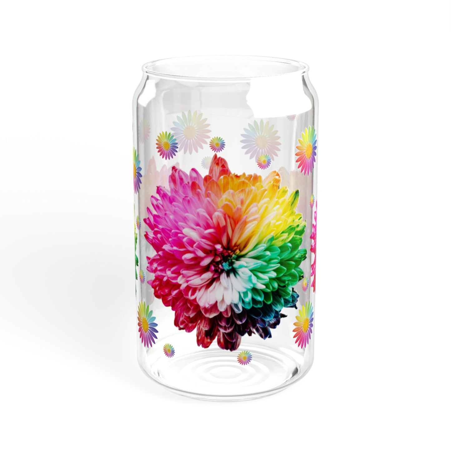 Misty Bloom 16oz Colorful Floral Sipper Glass Durable | Eco-Friendly | BPA-Free | Made for Everyday Elegance