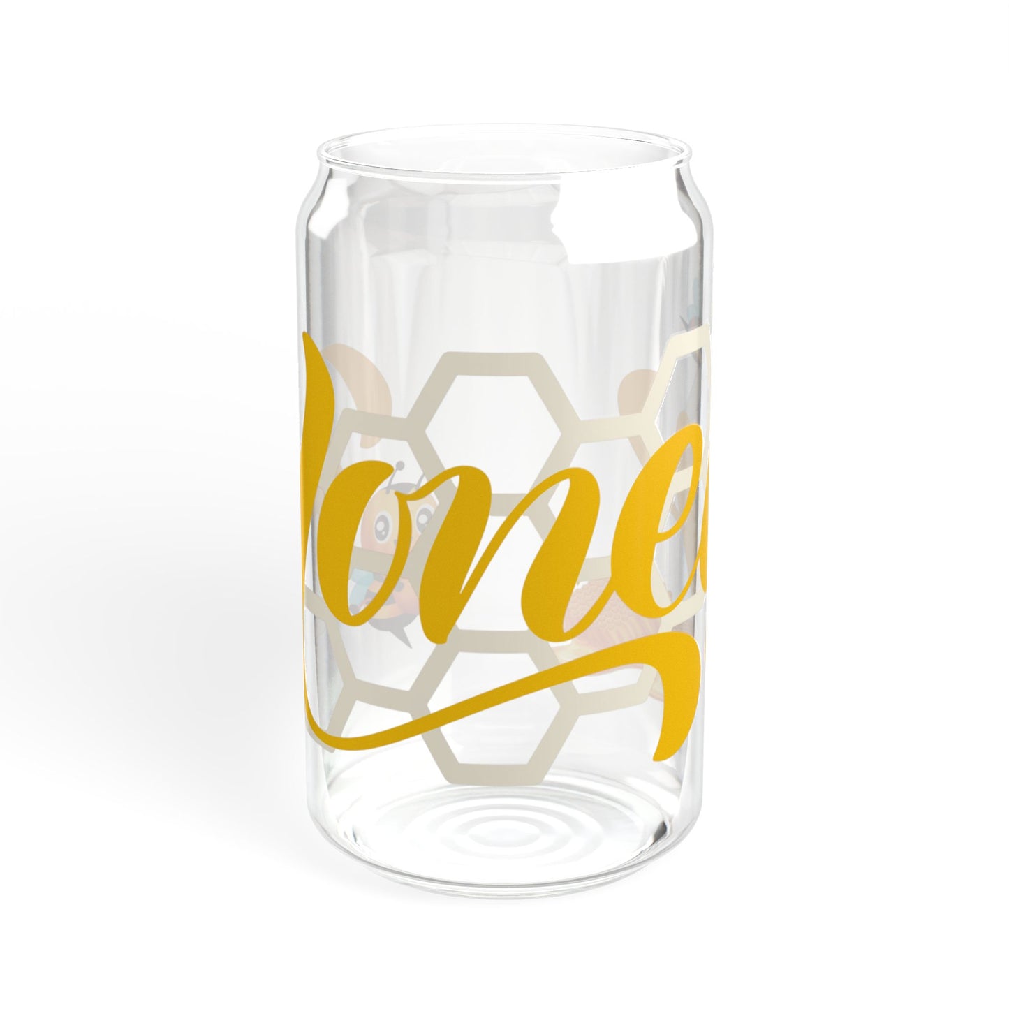 Bee Happy Honey-Themed Sipper Glass 16oz Cheerful | Eco-Friendly | Reusable | Perfect for Summer Sips