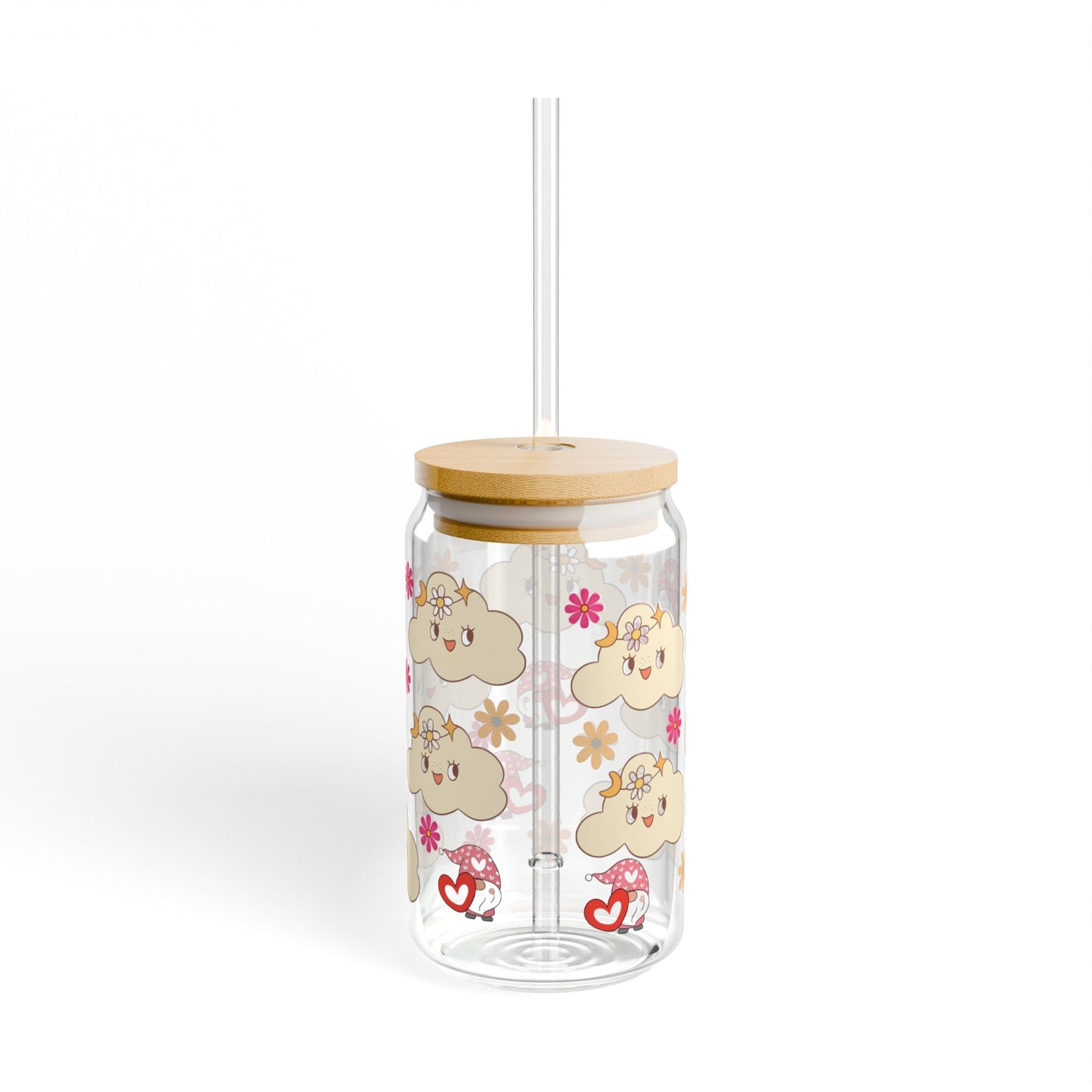 Cloud Joy 16oz Cute Cloud Sipper Glass Whimsical | Reusable | Gift-Ready | Perfect for Summer Sips