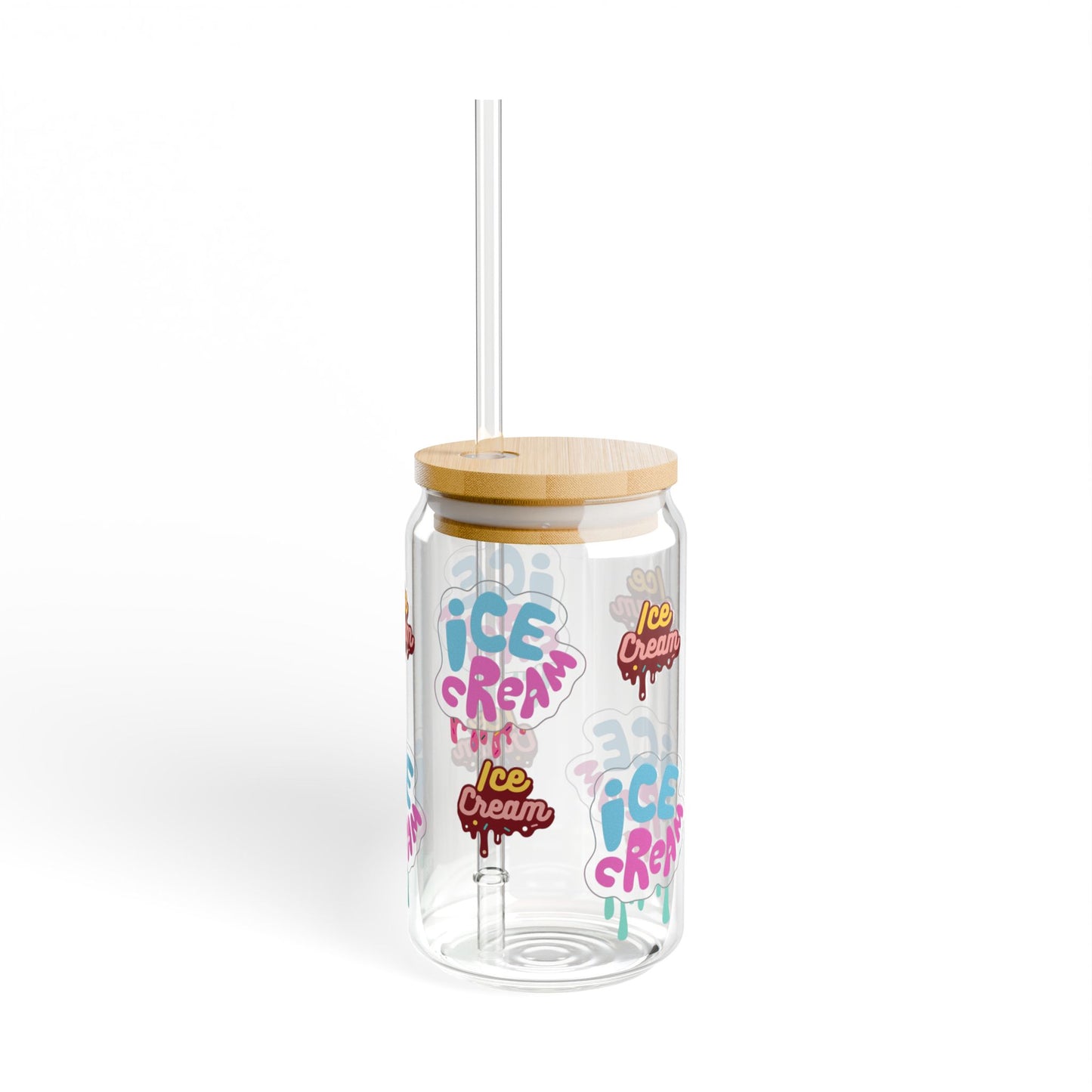 Ice Cream Bliss 16oz Sipper Glass Fun | Durable | Eco-Friendly | Perfect for Sweet Moments
