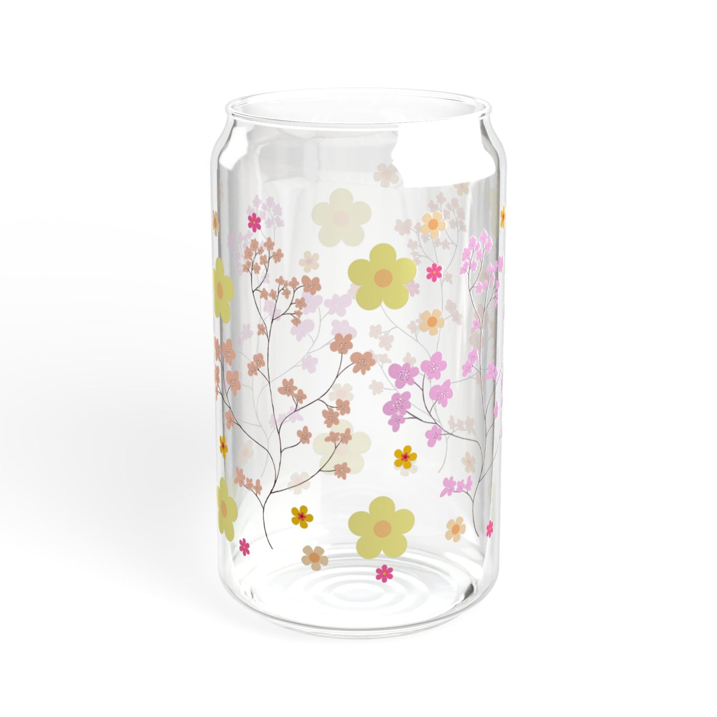 Floral Delight 16oz Sipper Glass Elegant | Eco-Friendly | Gift-Ready | Perfect for Every Season