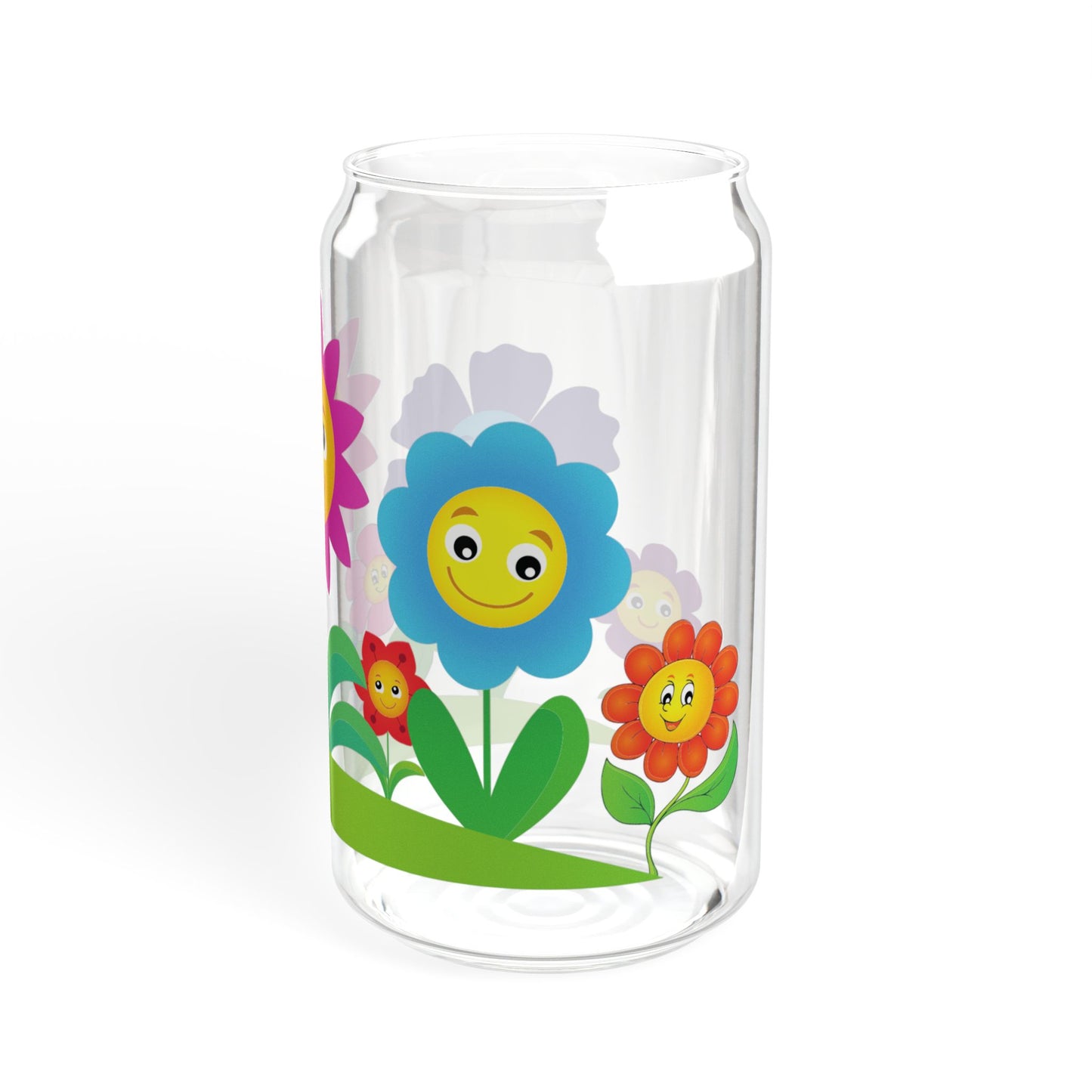 Blossom Sip 16oz Colorful Flower Sipper Glass Vibrant | Reusable | Kid-Friendly | Perfect for Garden Parties