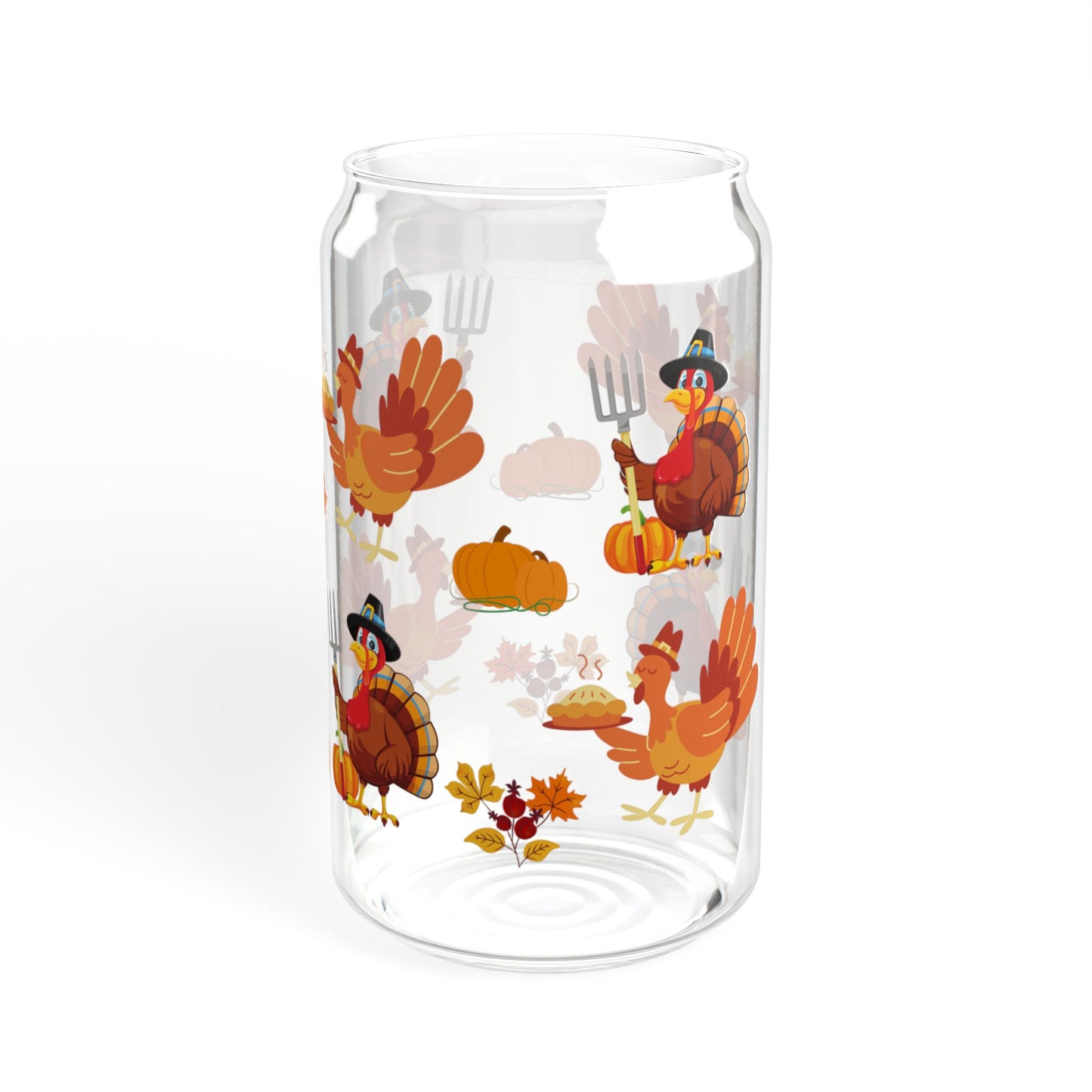Turkey Tumbler Thanksgiving Sipper Glass 16oz Festive | Reusable | Eco-Friendly | Fall Decor Favorite