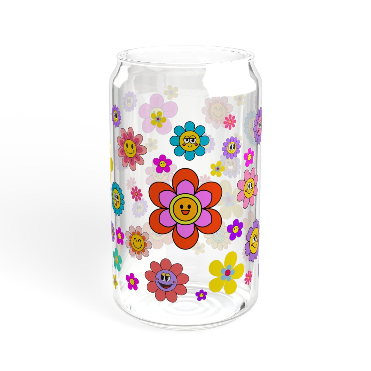 From Bud to Bloom 16oz Floral Sipper Glass Colorful | Eco-Friendly | Gift-Ready | Perfect for Spring and Summer