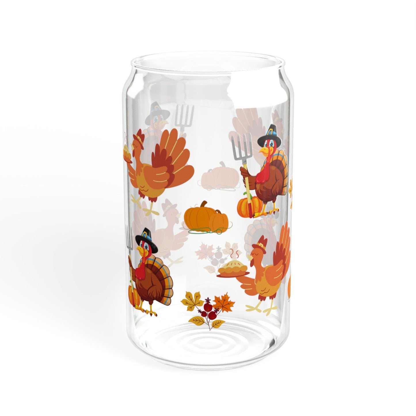 Turkey Tumbler Thanksgiving Sipper Glass 16oz Festive | Reusable | Eco-Friendly | Fall Decor Favorite