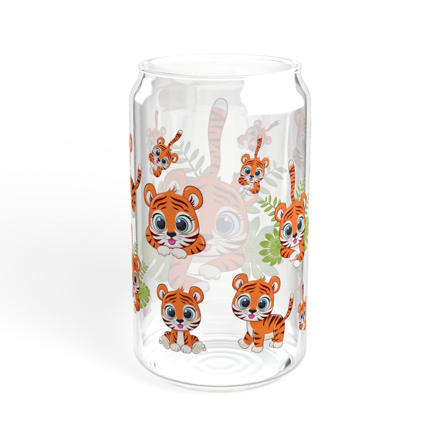 Tiger Tumbler Cute 16oz Sipper Glass Playful | Eco-Friendly | Kid-Friendly | Perfect for Animal Lovers
