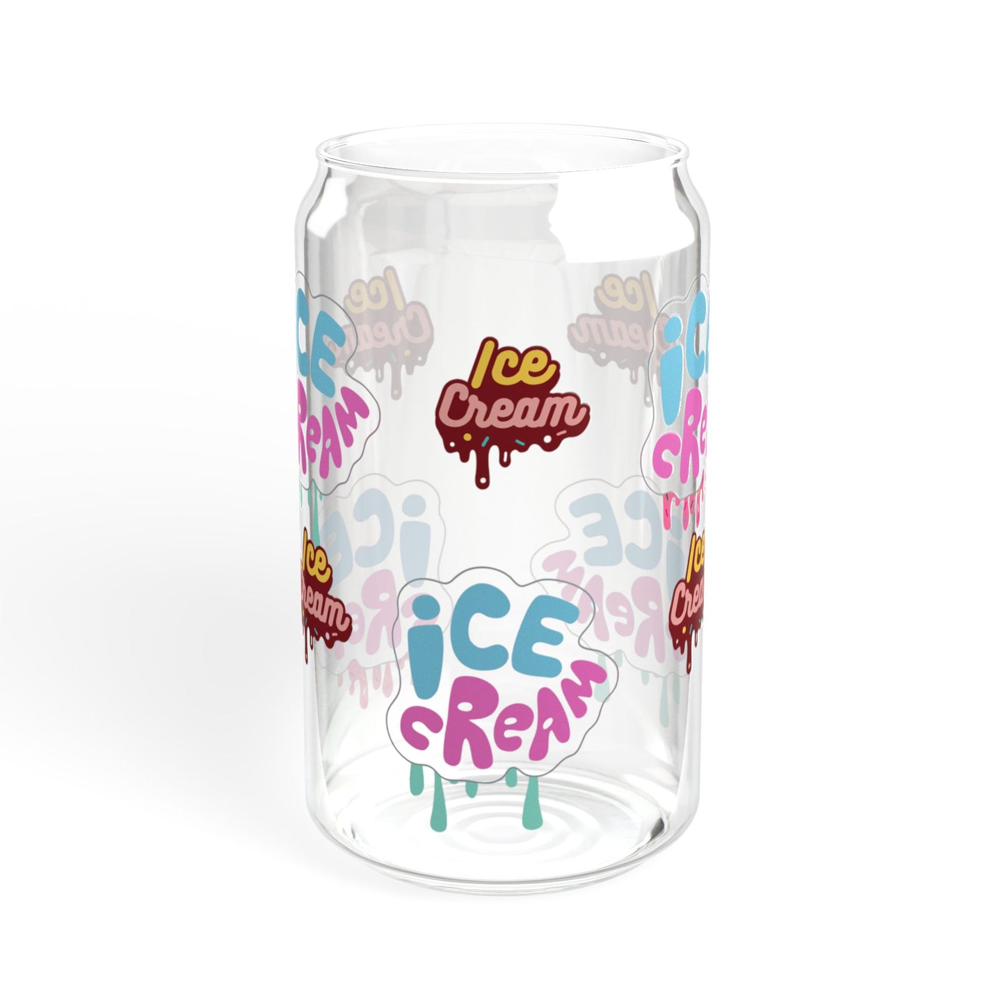 Ice Cream Bliss 16oz Sipper Glass Fun | Durable | Eco-Friendly | Perfect for Sweet Moments