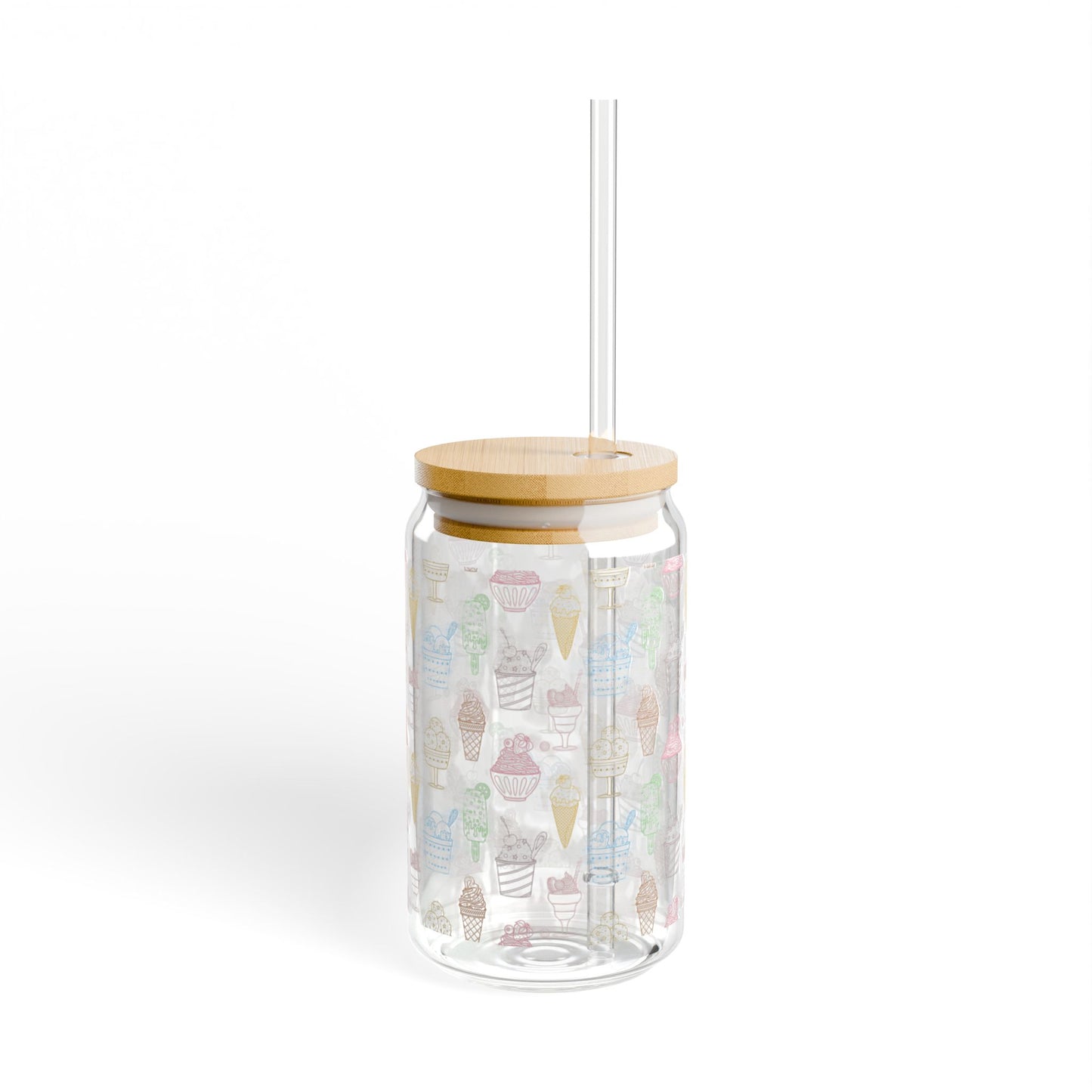 Sweet Chill 16oz Colorful Ice Cream Sipper Glass Playful | Reusable | Eco-Friendly | Perfect for Summer Fun