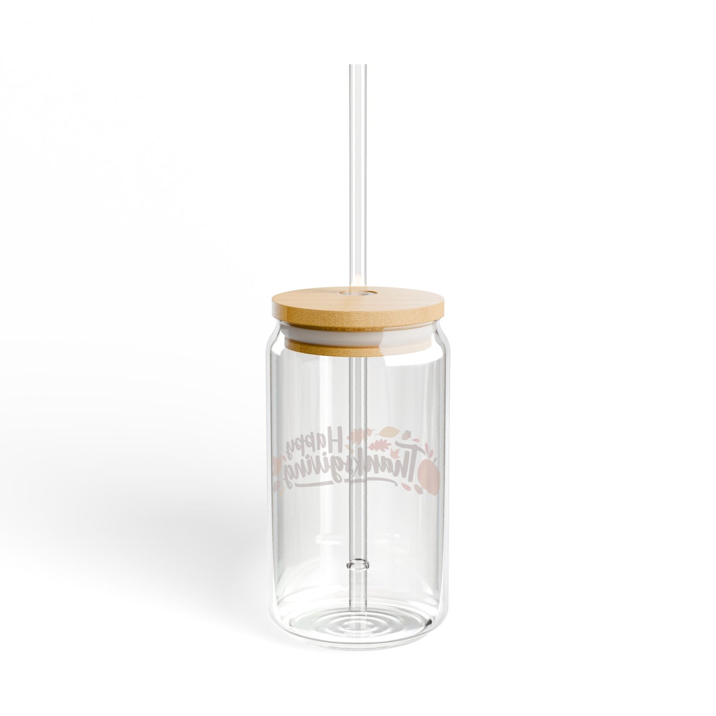 Pumpkin Thanks Thanksgiving Sipper Glass 16oz Festive | Reusable | Eco-Friendly | Autumn-Inspired Drinkware
