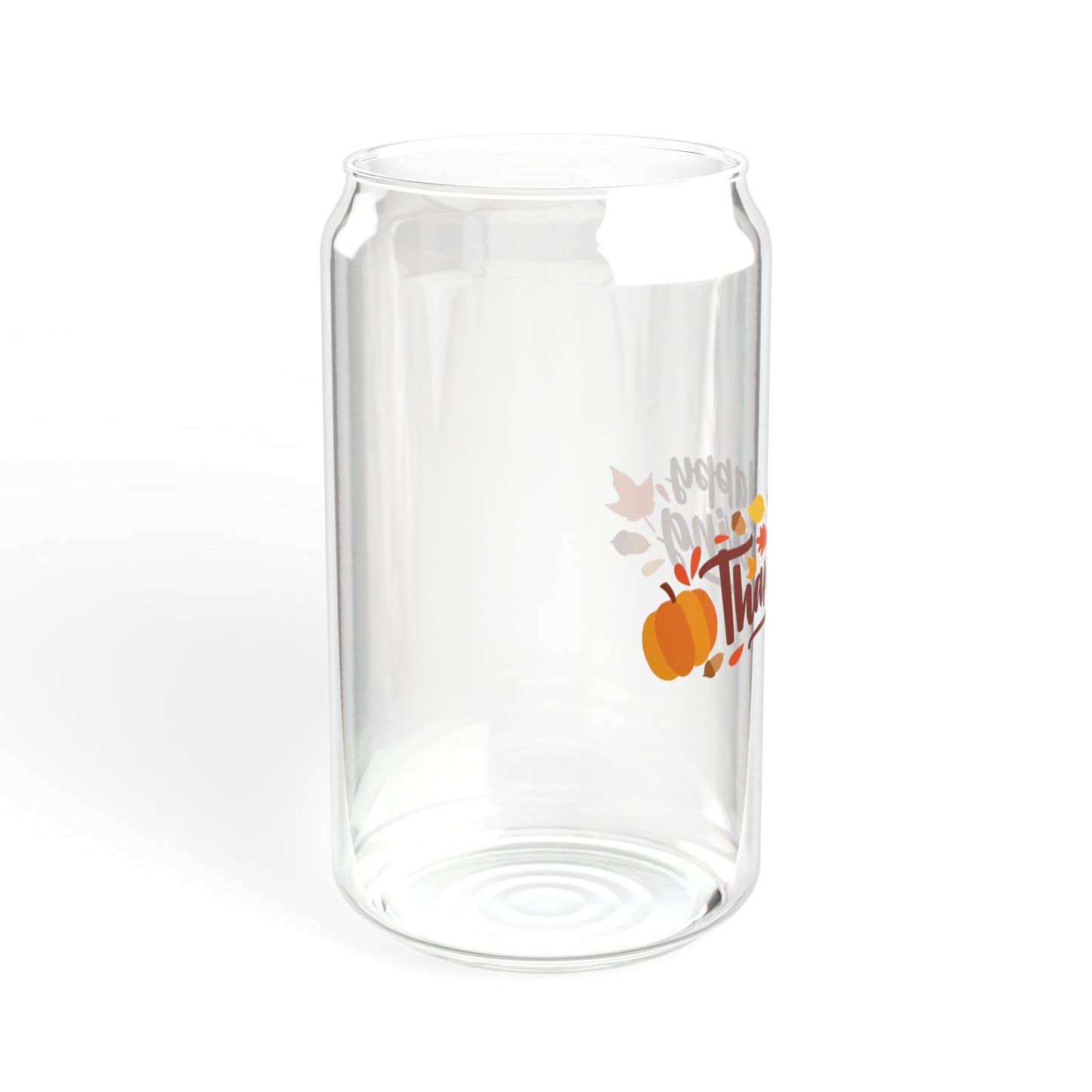 Pumpkin Thanks Thanksgiving Sipper Glass 16oz Festive | Reusable | Eco-Friendly | Autumn-Inspired Drinkware