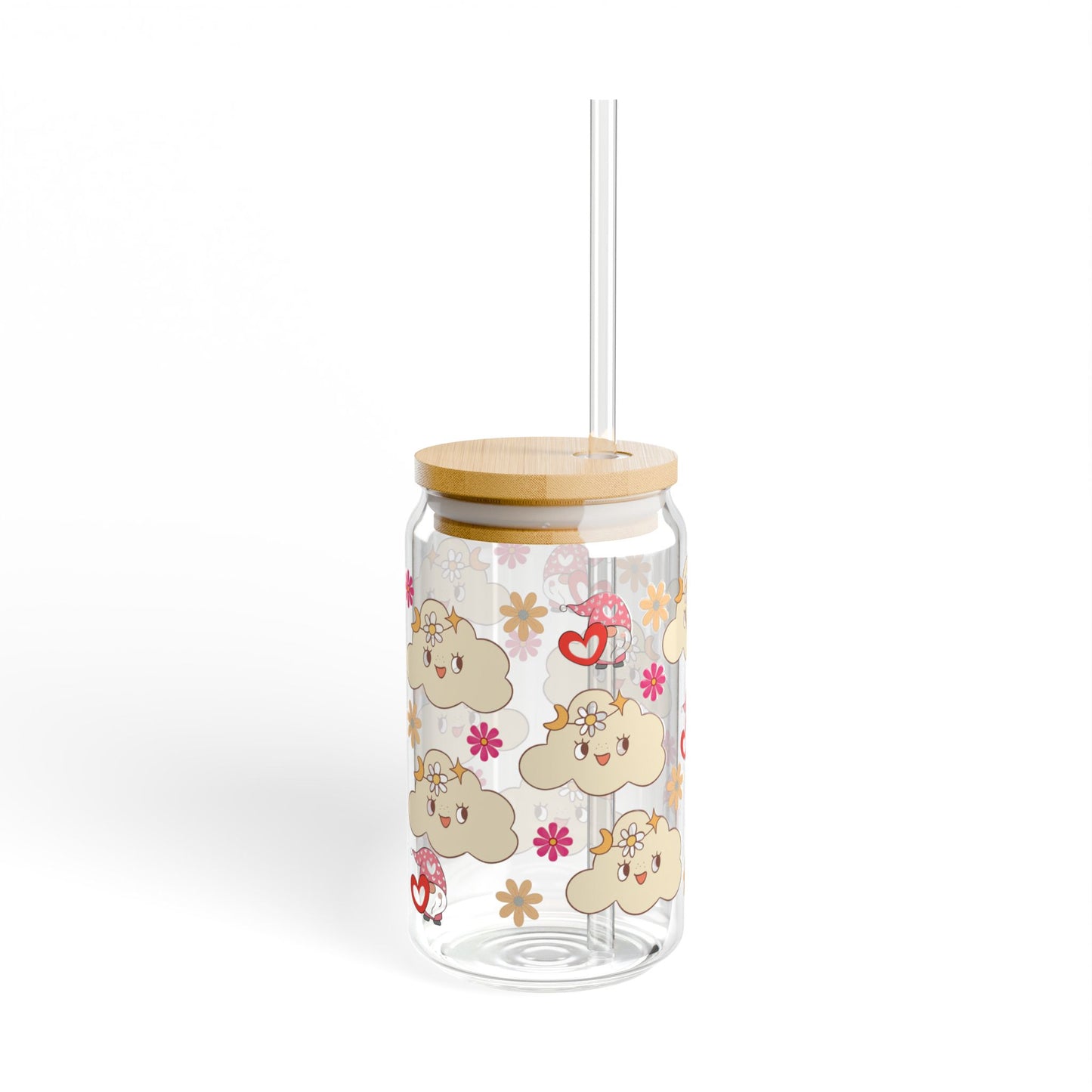 Cloud Joy 16oz Cute Cloud Sipper Glass Whimsical | Reusable | Gift-Ready | Perfect for Summer Sips