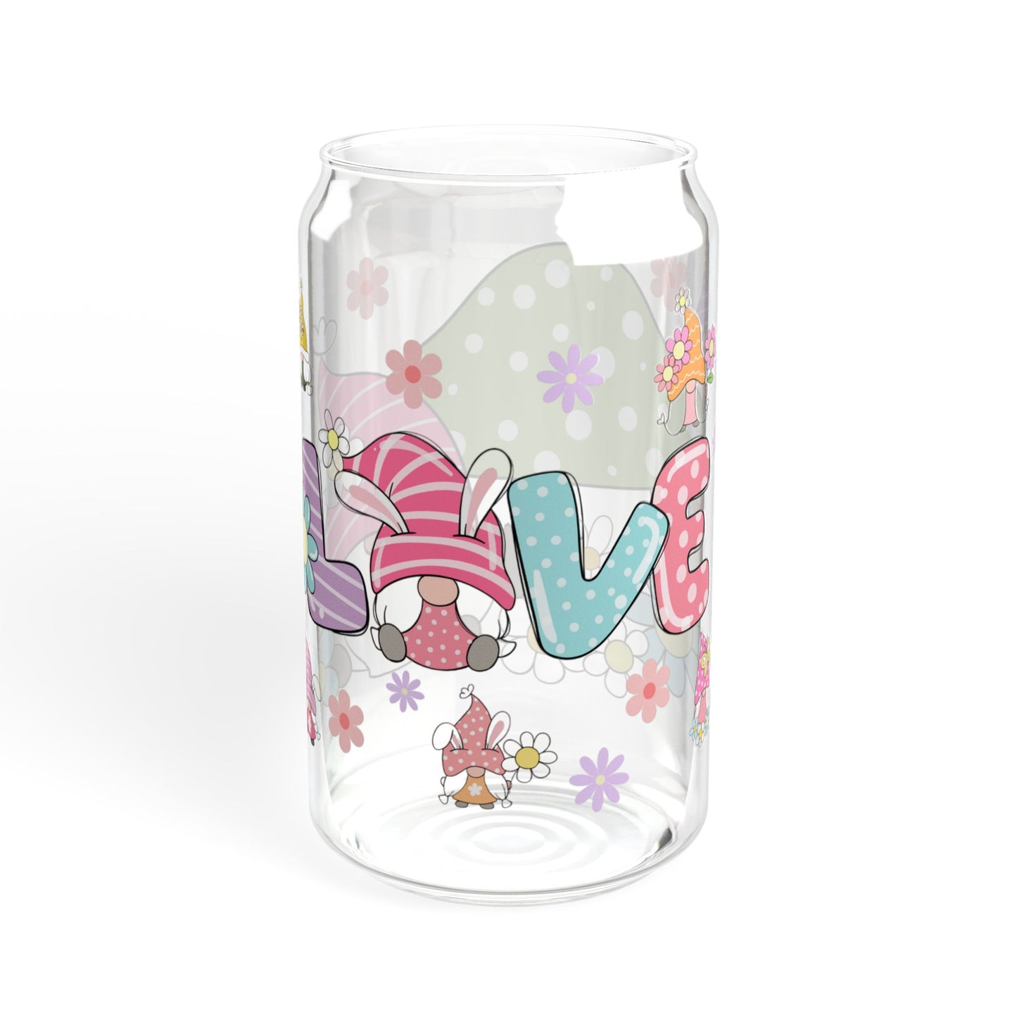Elf Blossom 16oz Whimsical Floral Sipper Glass Floral | Eco-Friendly | Giftable | Perfect for Summer Moments