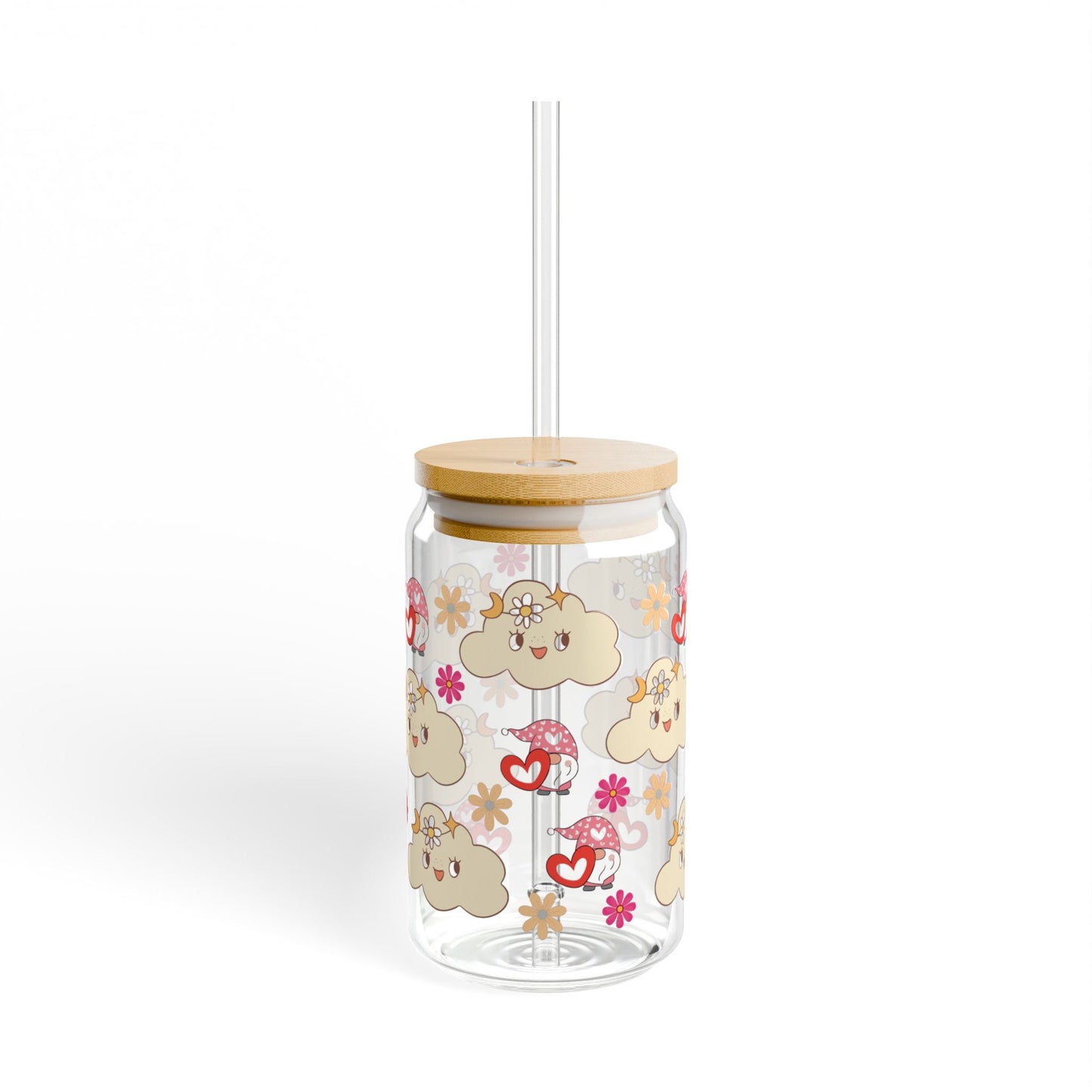 Cloud Joy 16oz Cute Cloud Sipper Glass Whimsical | Reusable | Gift-Ready | Perfect for Summer Sips