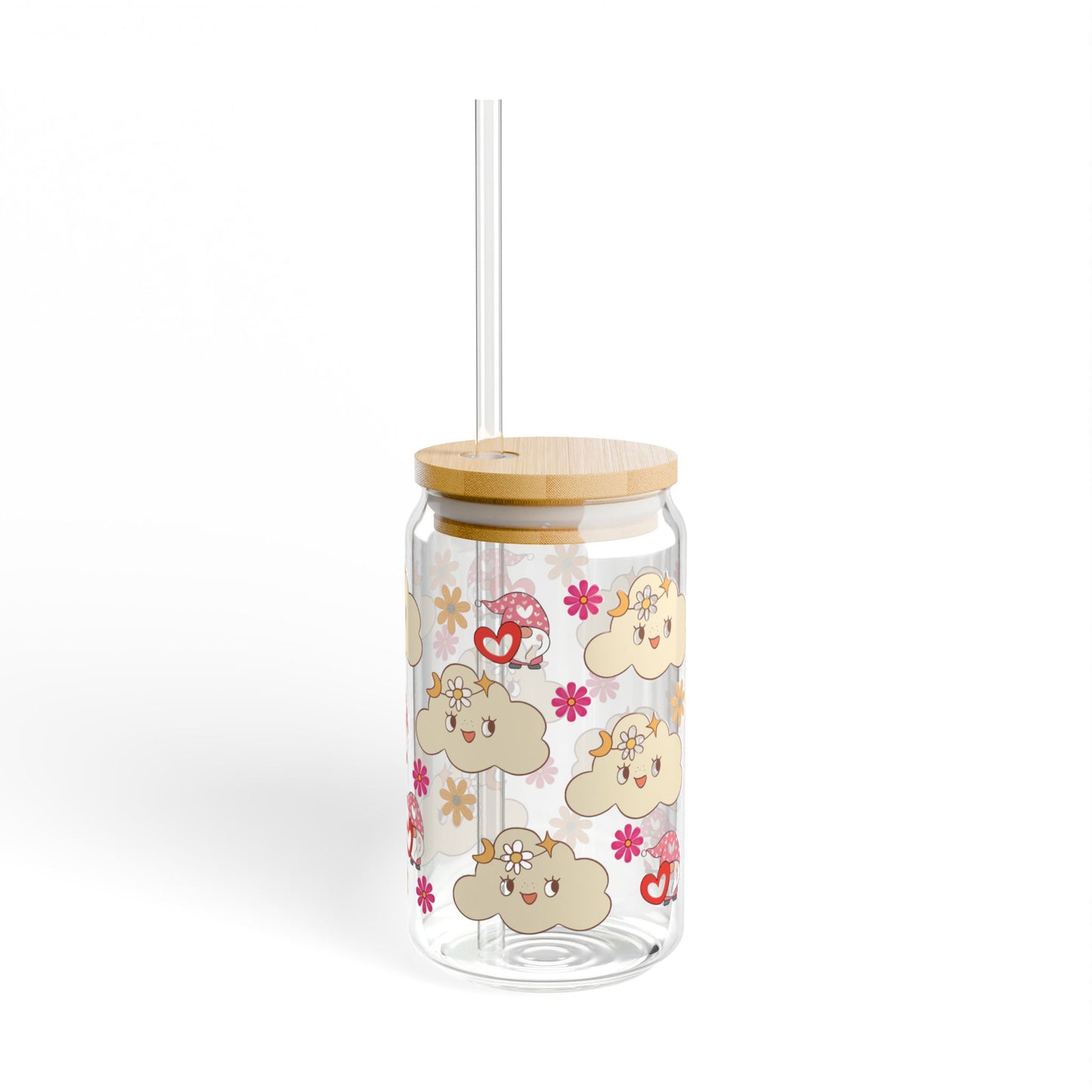 Cloud Joy 16oz Cute Cloud Sipper Glass Whimsical | Reusable | Gift-Ready | Perfect for Summer Sips