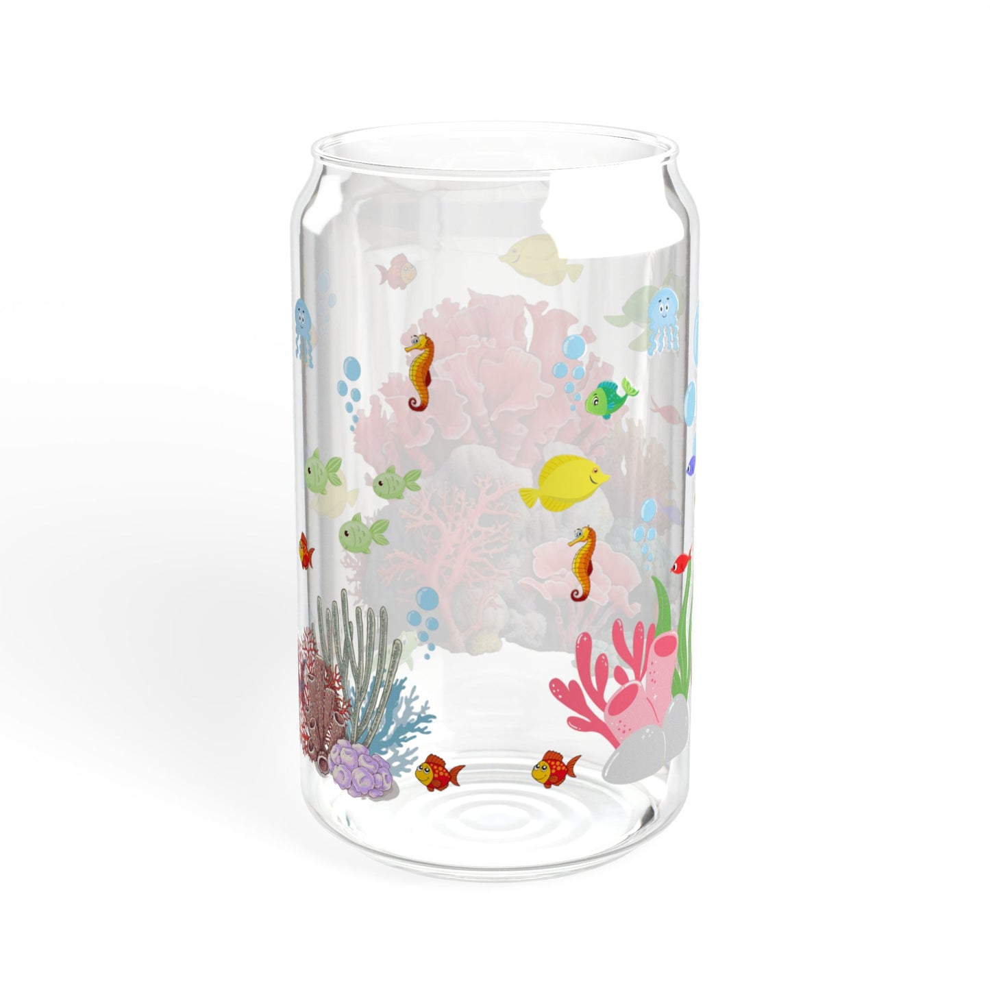Ocean Sips 16oz Sipper Glass with Colorful Fish Design Refreshing | Durable | Eco-Friendly | Inspired by the Sea