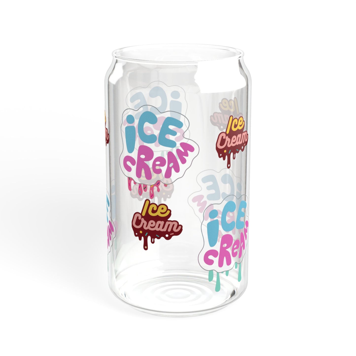 Ice Cream Bliss 16oz Sipper Glass Fun | Durable | Eco-Friendly | Perfect for Sweet Moments