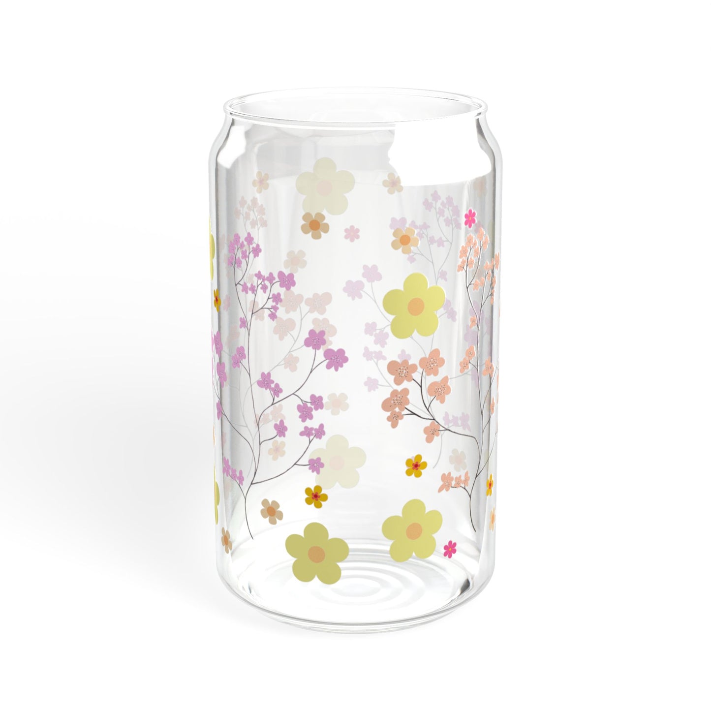 Floral Delight 16oz Sipper Glass Elegant | Eco-Friendly | Gift-Ready | Perfect for Every Season