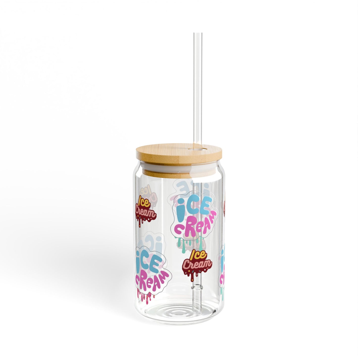 Ice Cream Bliss 16oz Sipper Glass Fun | Durable | Eco-Friendly | Perfect for Sweet Moments