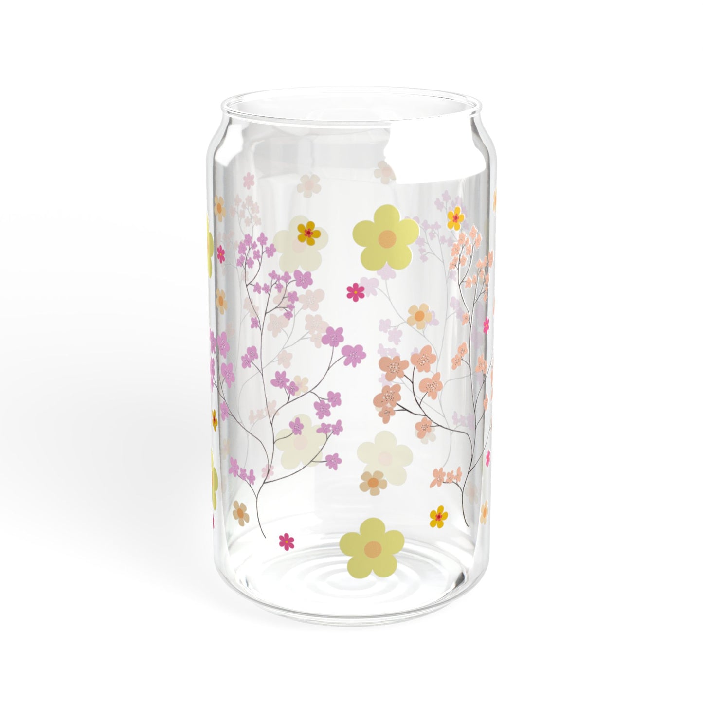 Floral Delight 16oz Sipper Glass Elegant | Eco-Friendly | Gift-Ready | Perfect for Every Season
