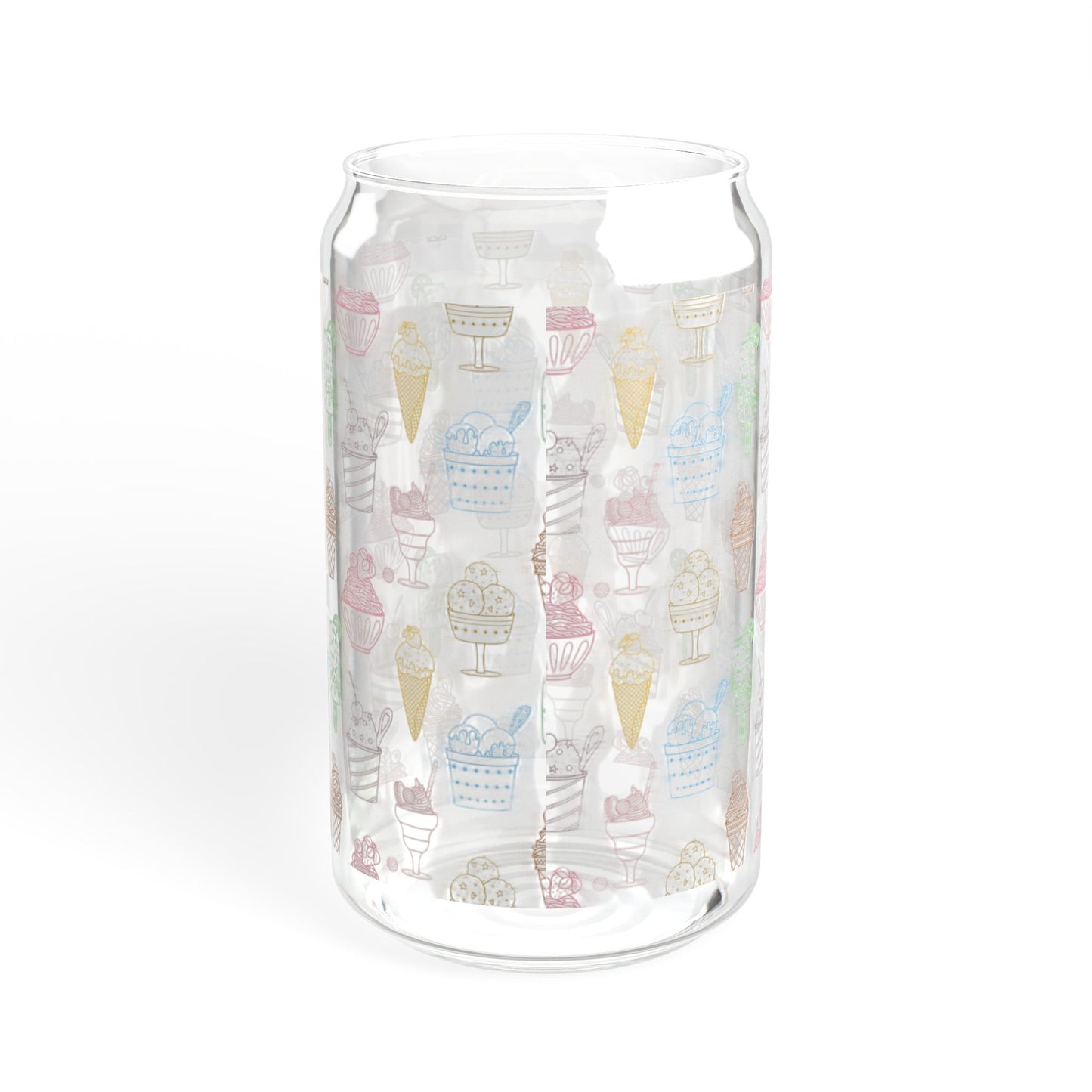 Sweet Chill 16oz Colorful Ice Cream Sipper Glass Playful | Reusable | Eco-Friendly | Perfect for Summer Fun