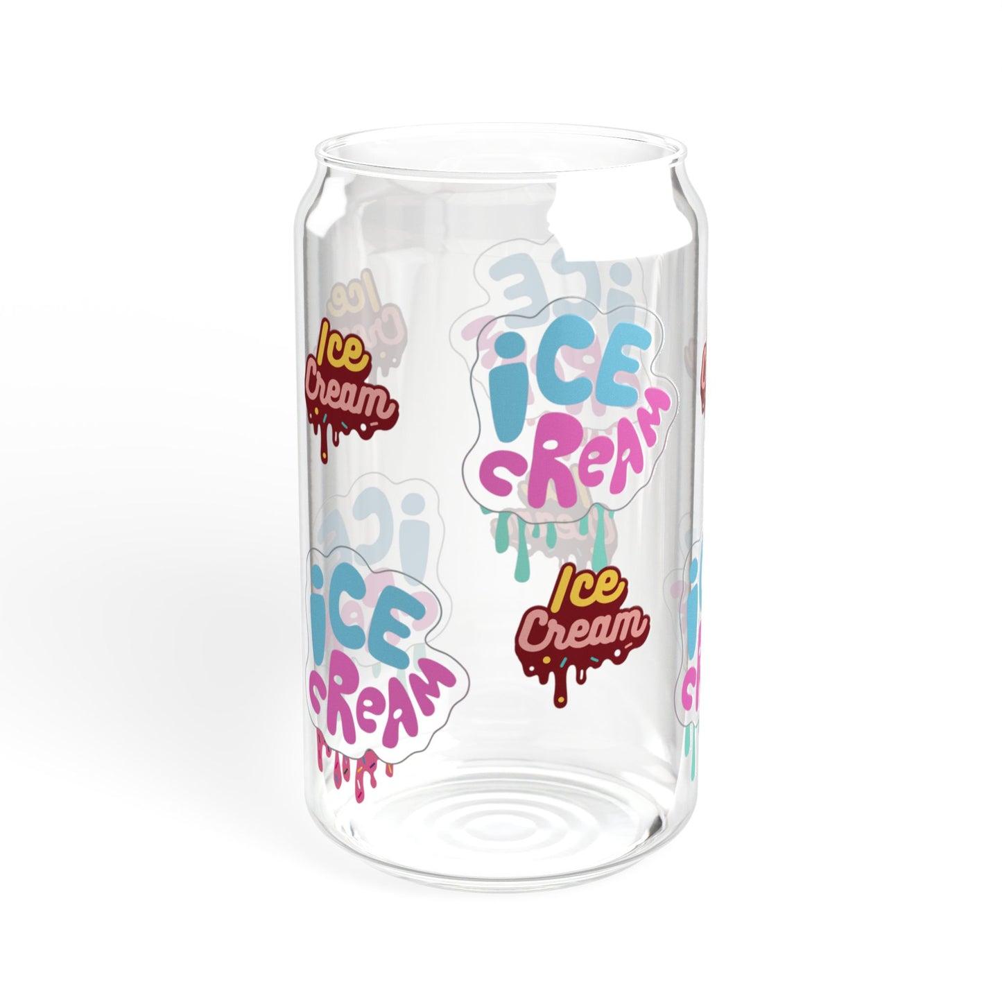 Ice Cream Bliss 16oz Sipper Glass Fun | Durable | Eco-Friendly | Perfect for Sweet Moments