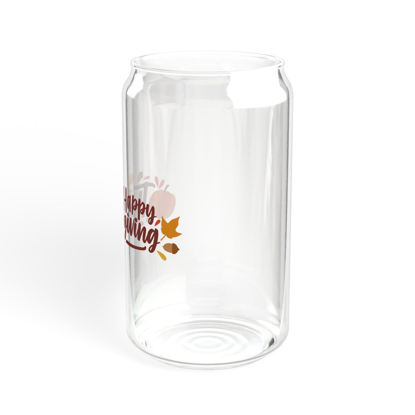 Pumpkin Thanks Thanksgiving Sipper Glass 16oz Festive | Reusable | Eco-Friendly | Autumn-Inspired Drinkware
