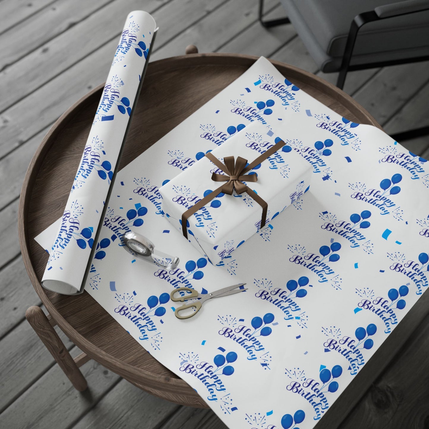 Blue Birthday Wrapping Paper Fun & Festive Gift Wrap