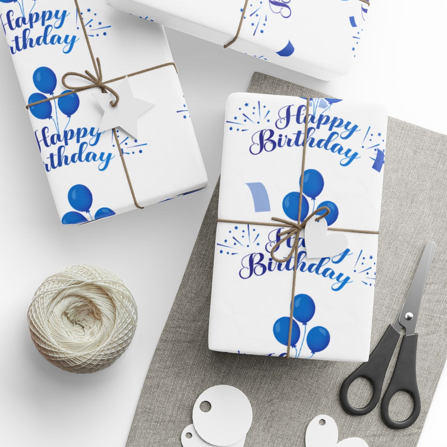 Blue Birthday Wrapping Paper Fun & Festive Gift Wrap