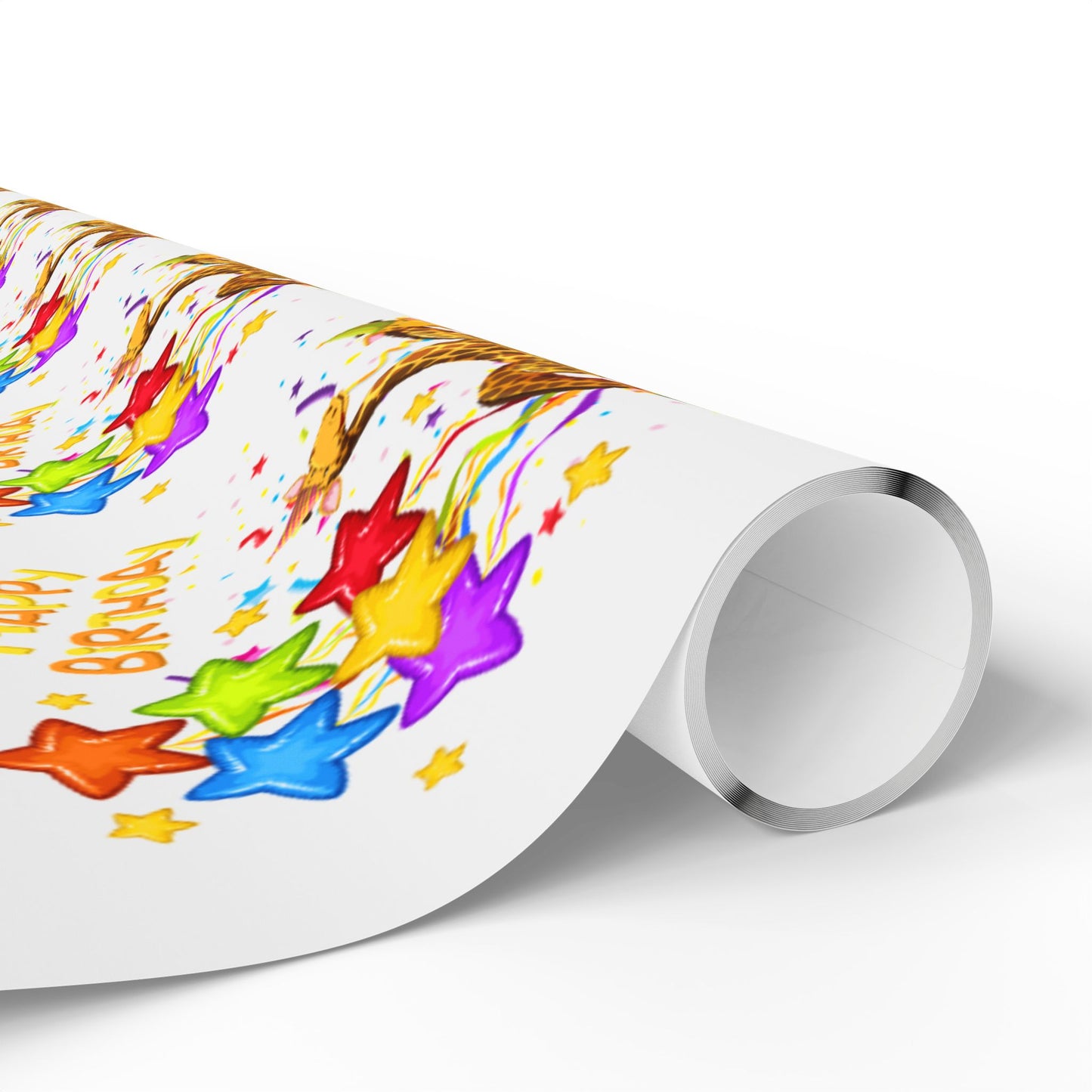 Family Giraffe Wrapping Paper Cute Gift Wrap for Birthdays and Celebrations